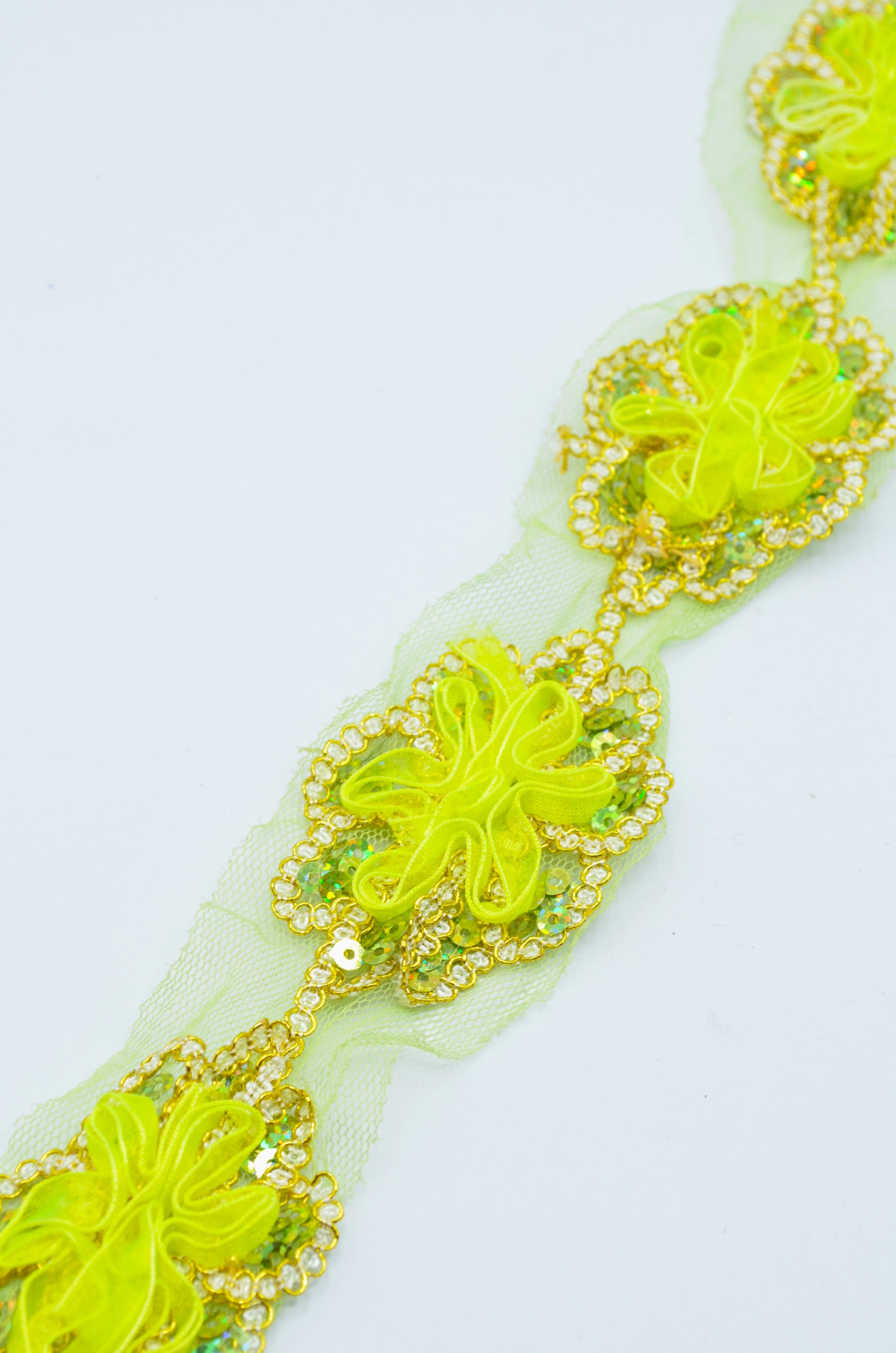 Pasmanterie Cu Paiete Pe Tull 6.50cm, Verde