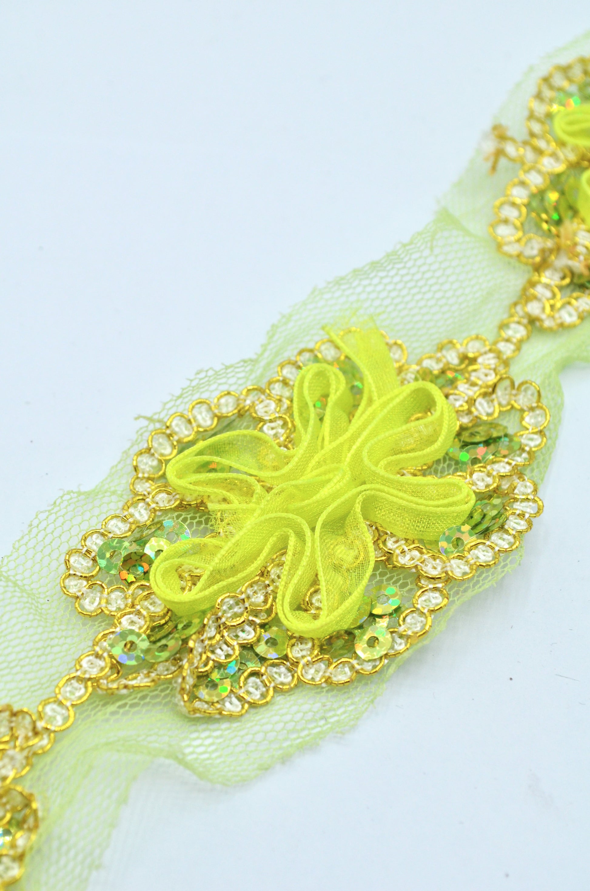 Pasmanterie Cu Paiete Pe Tull 6.50cm, Verde