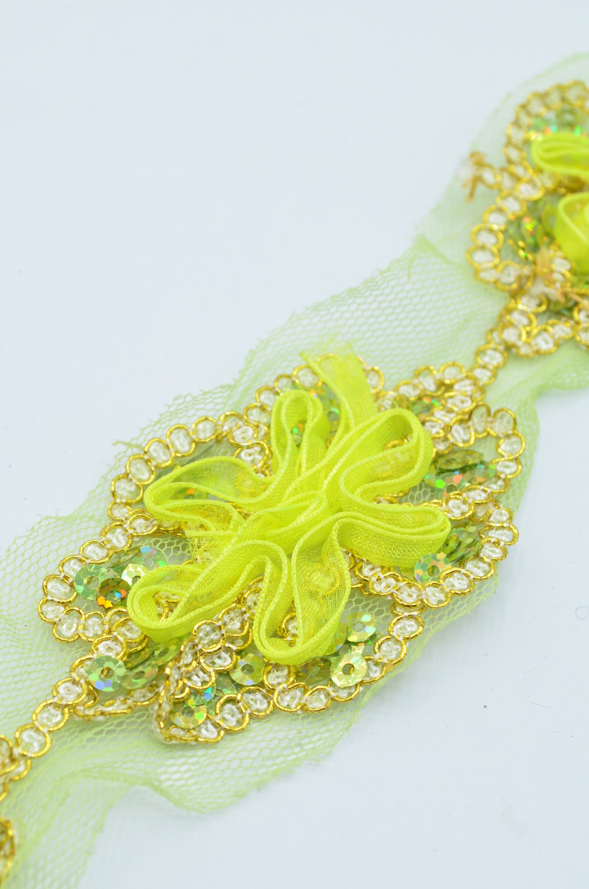 Pasmanterie Cu Paiete Pe Tull 6.50cm, Verde