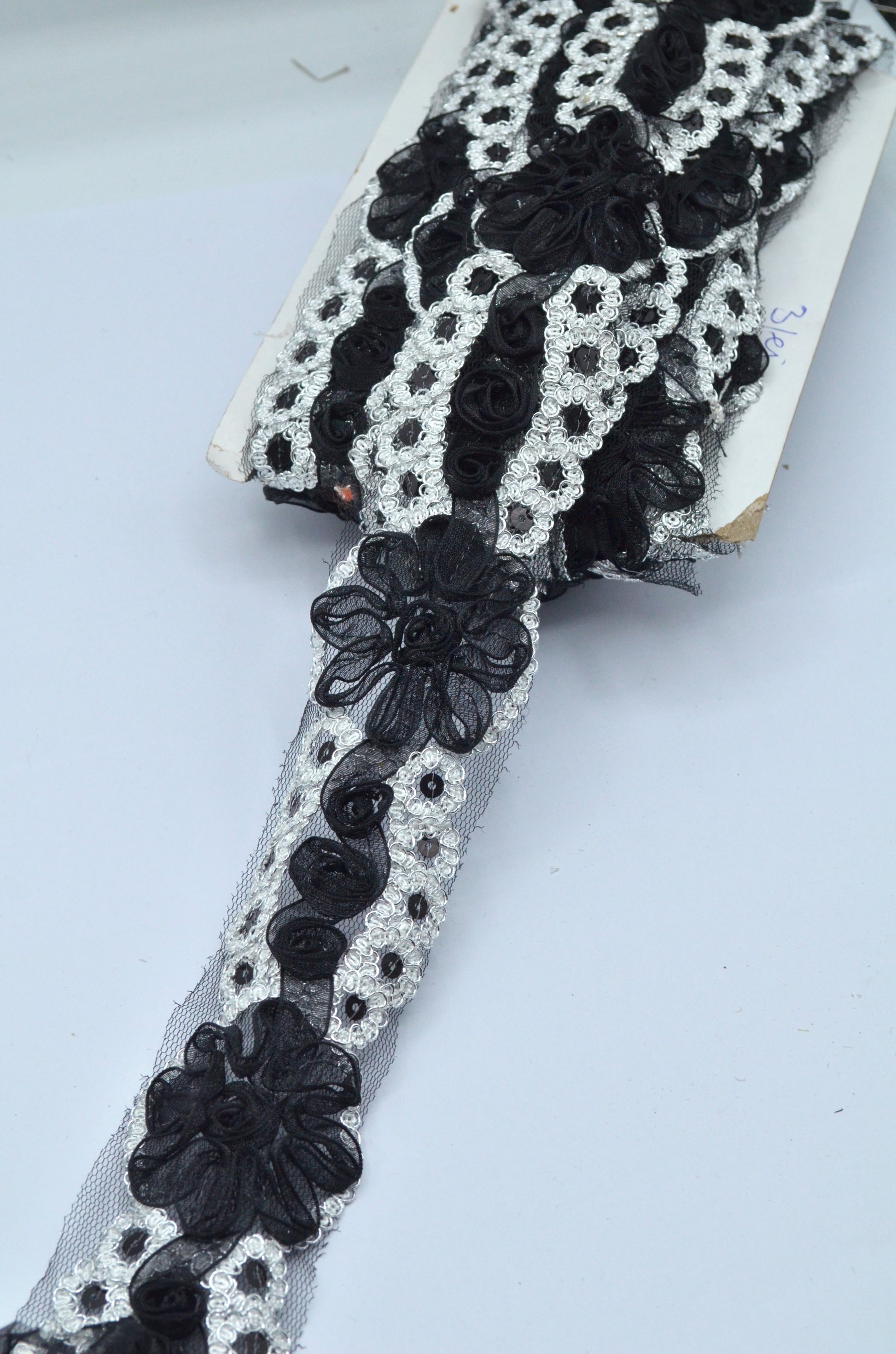 Pasmanterie Cu Paiete Pe Tull 5cm, Negru