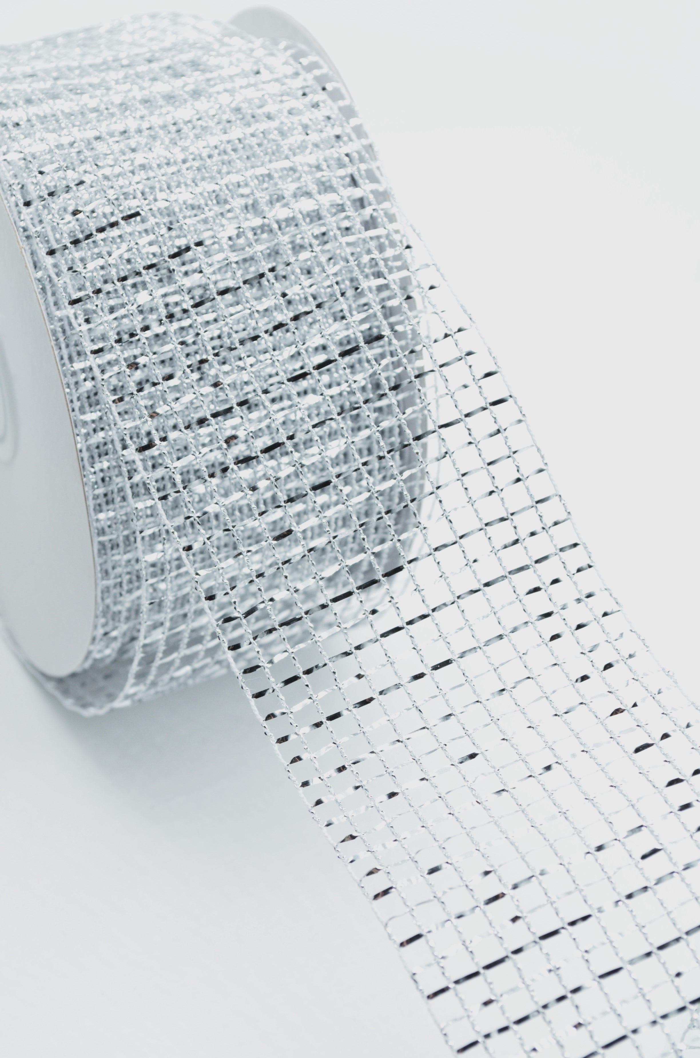 Panglica Plasa Cu Lurex 6.30cm, Argintiu