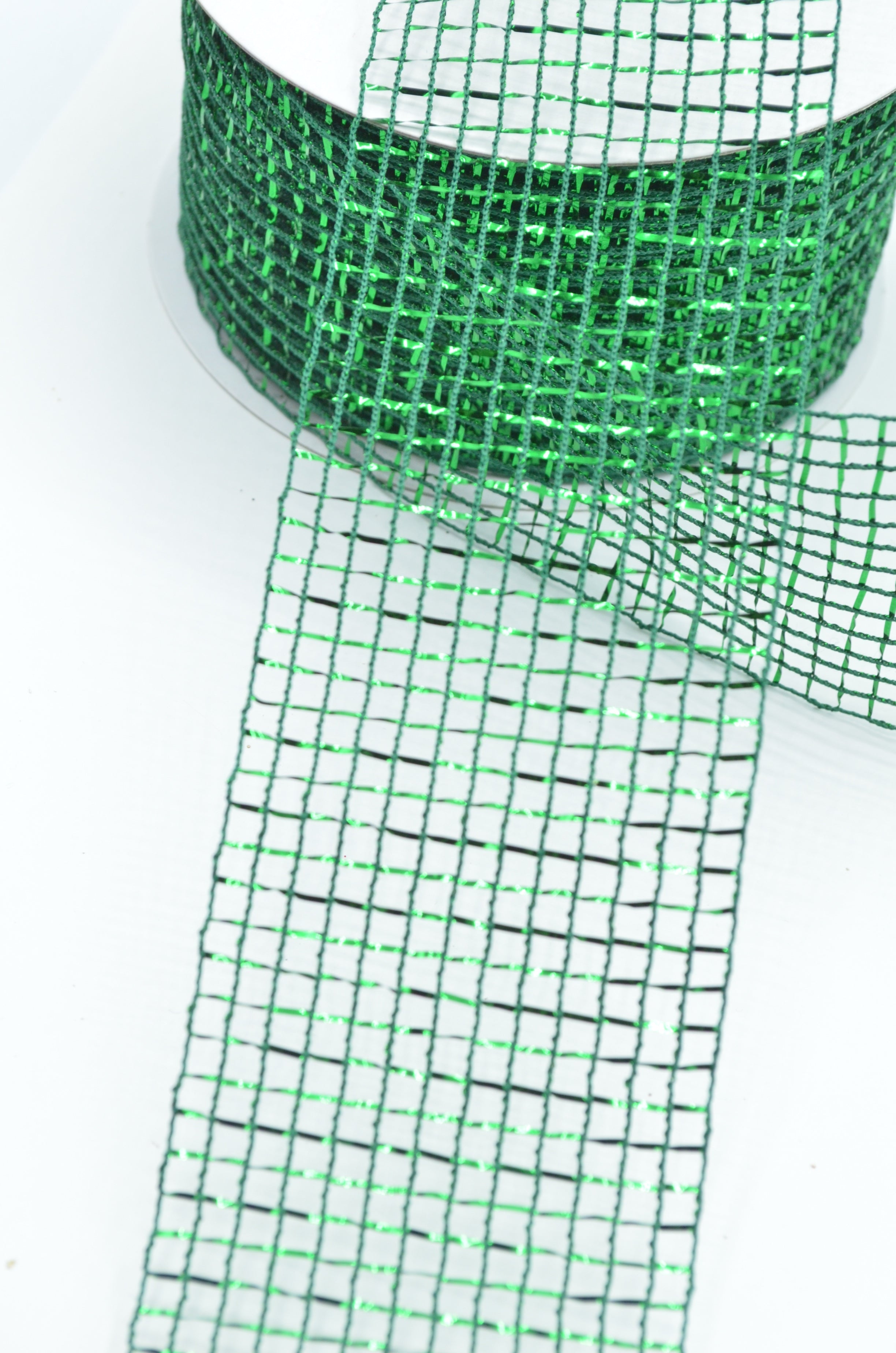 Panglica Plasa Cu Lurex 6.30cm, Verde