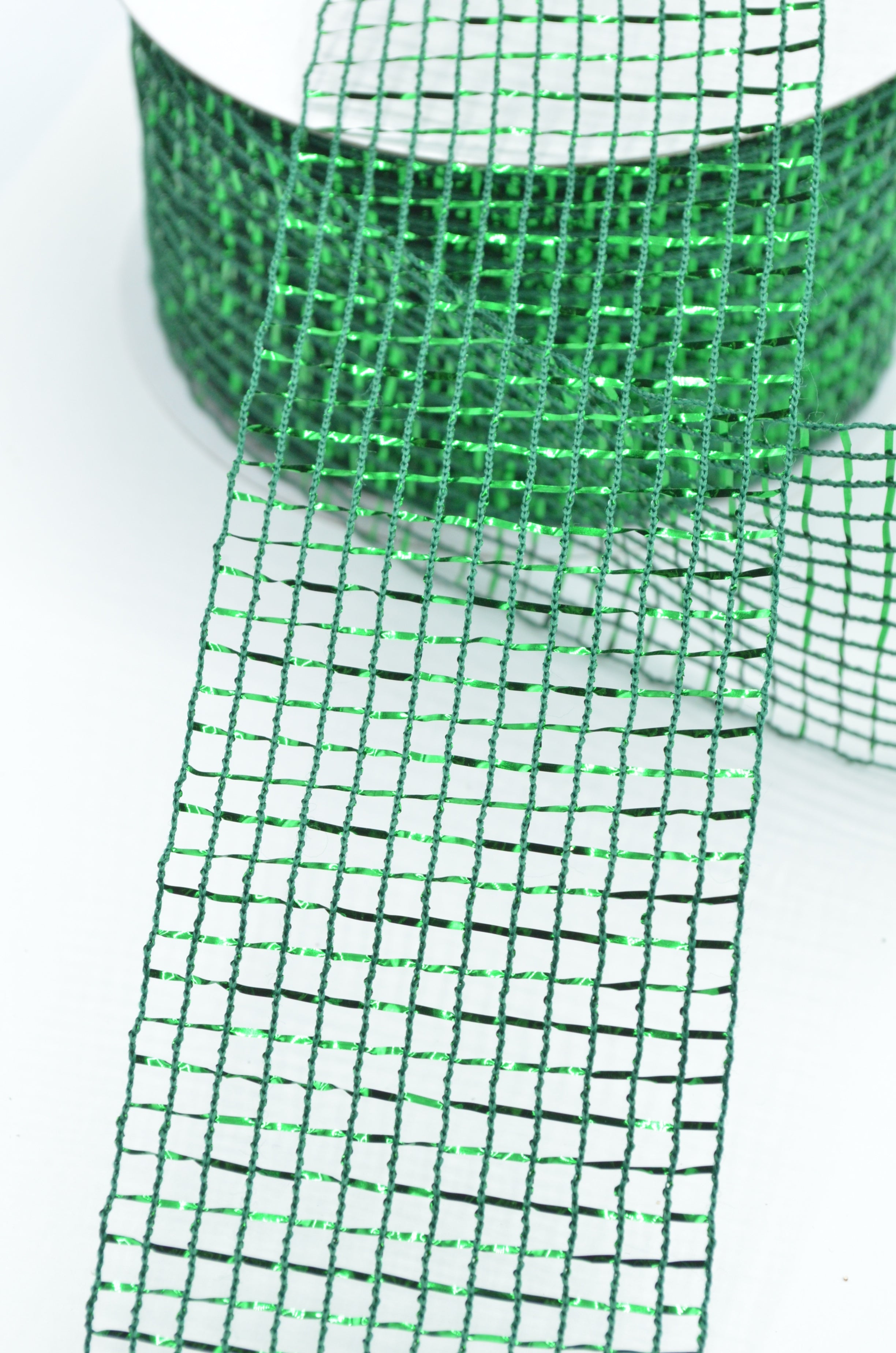Panglica Plasa Cu Lurex 6.30cm, Verde