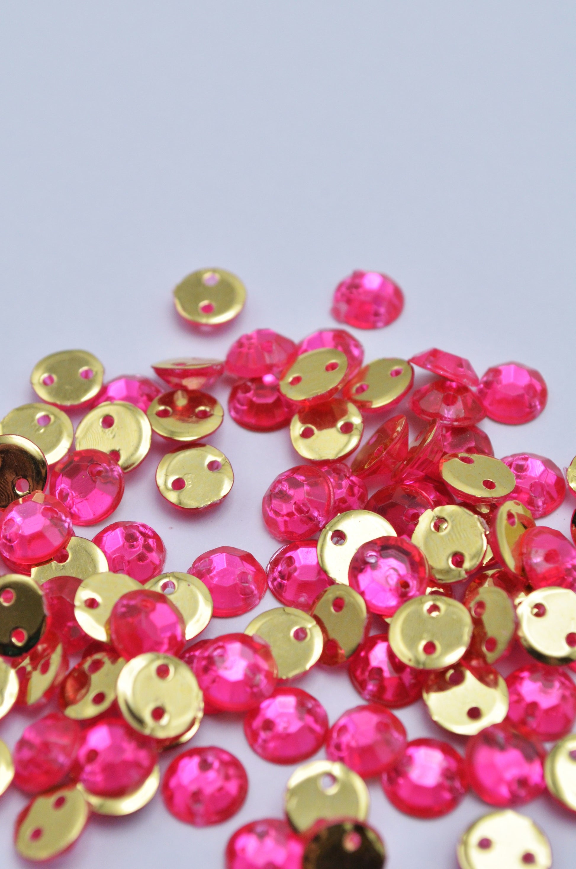 Pietre Din Plastic De Cusut 6mm, Roz
