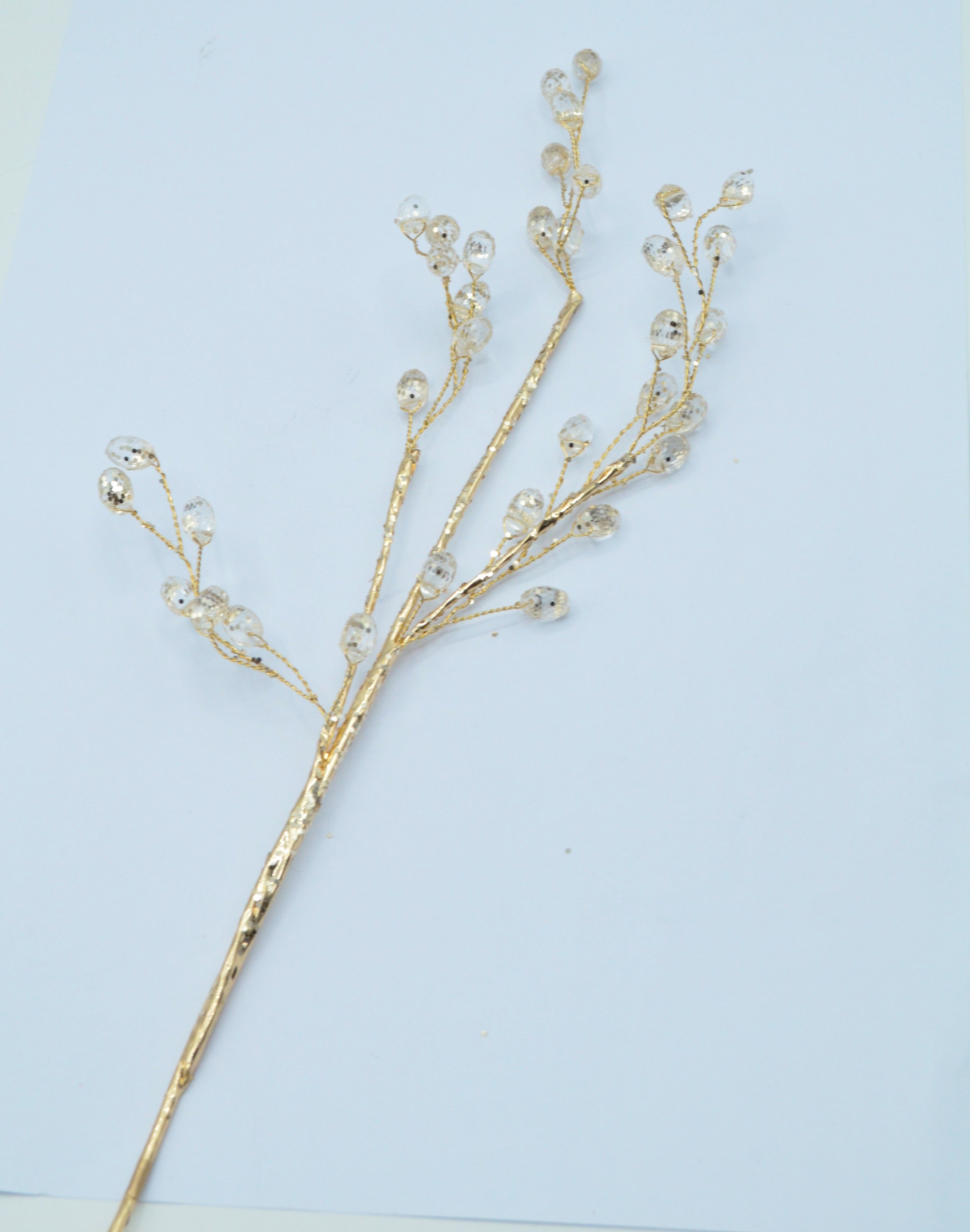 Aplicatie Decorativa din Sarma Metalica Modelatoare Si Pietre 30cm lungime