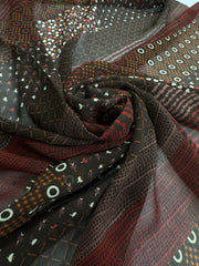 Voal Imprimat De Matase Naturala Cu Elastan