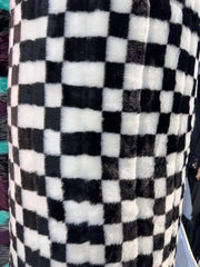 Blana artificiala cu fir scurt -  Alb Negru