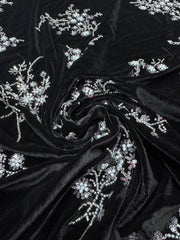 Catifea Elastica Cu Mărgele, Negru