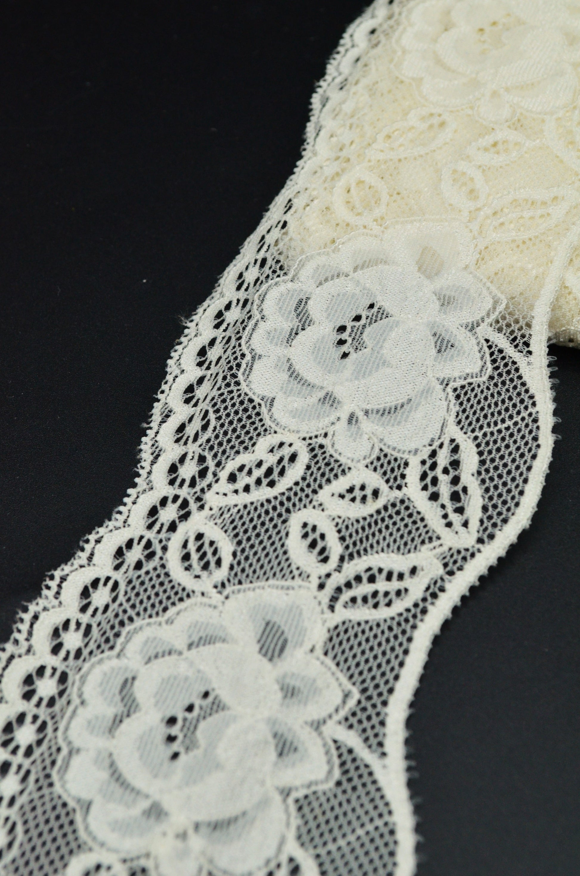 Dantela Elastica 8cm, Crem