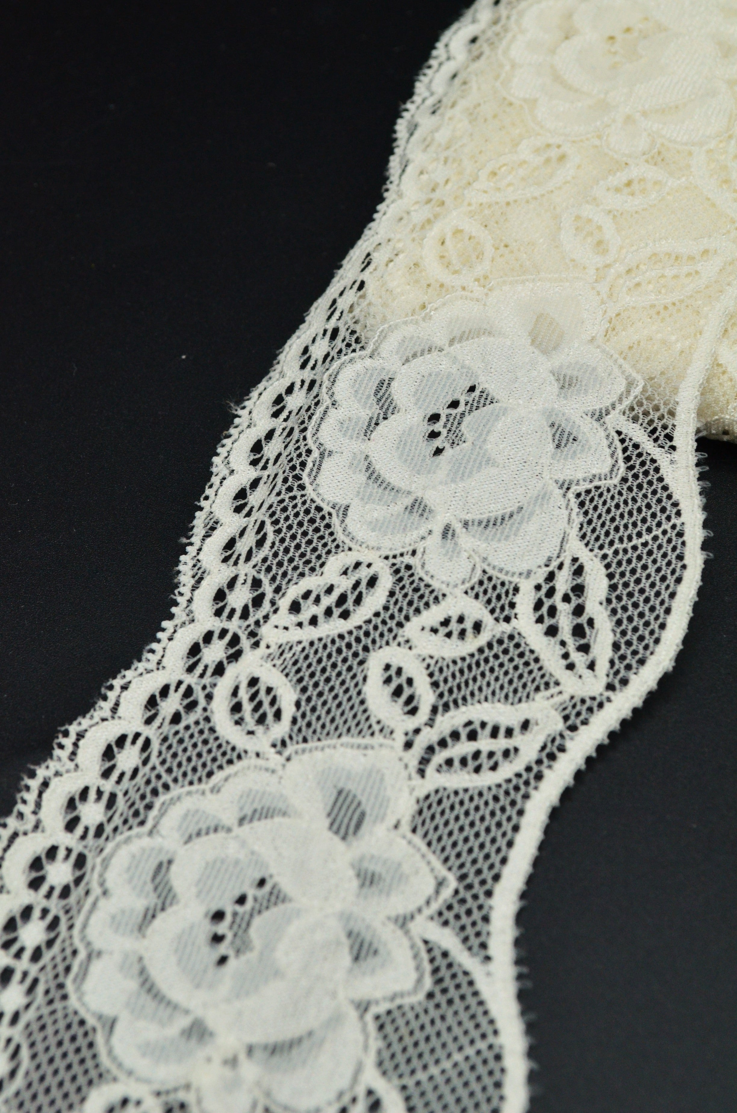 Dantela Elastica 8cm, Crem