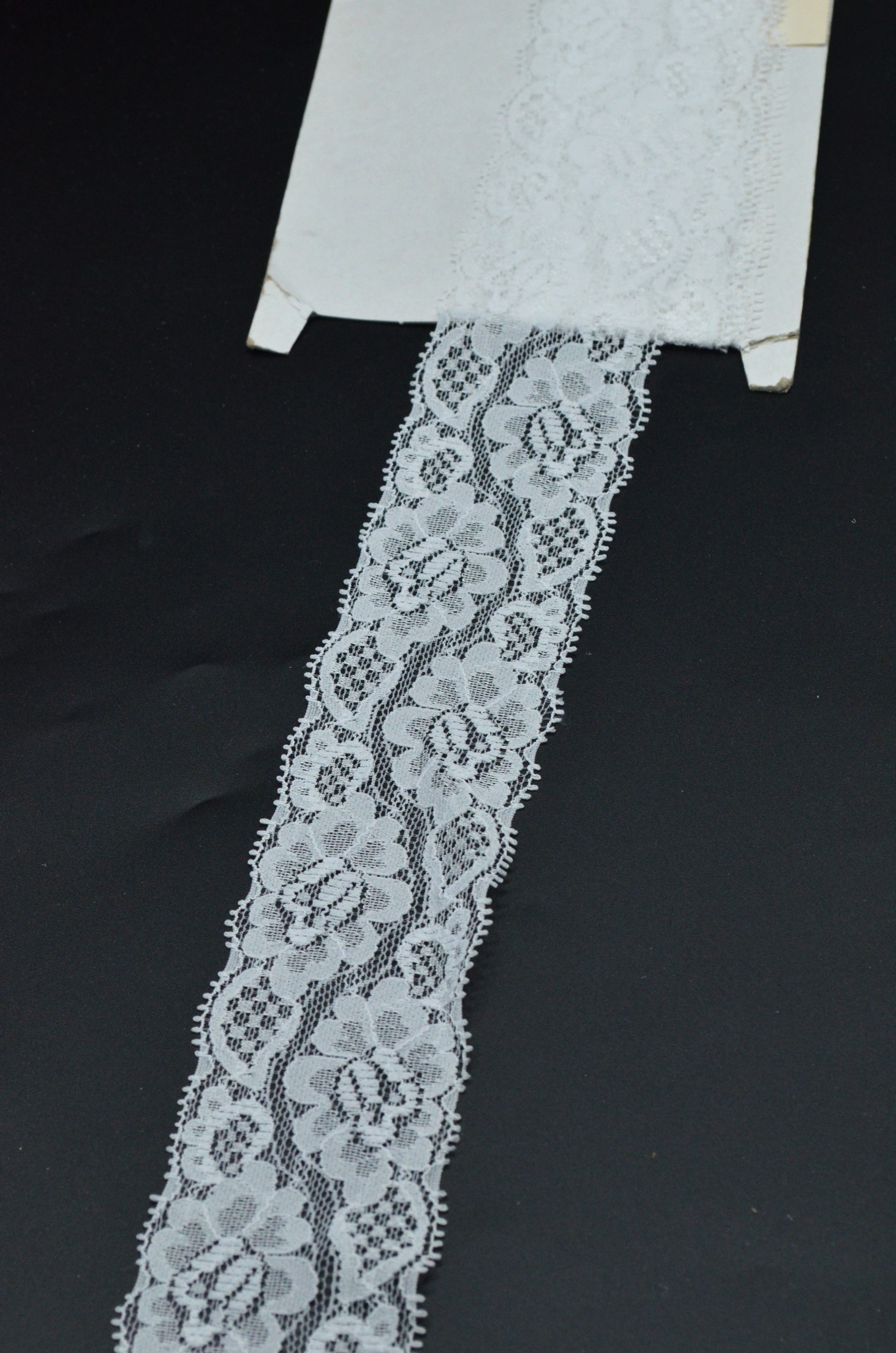 Dantela Elastica 5.50cm, Alb