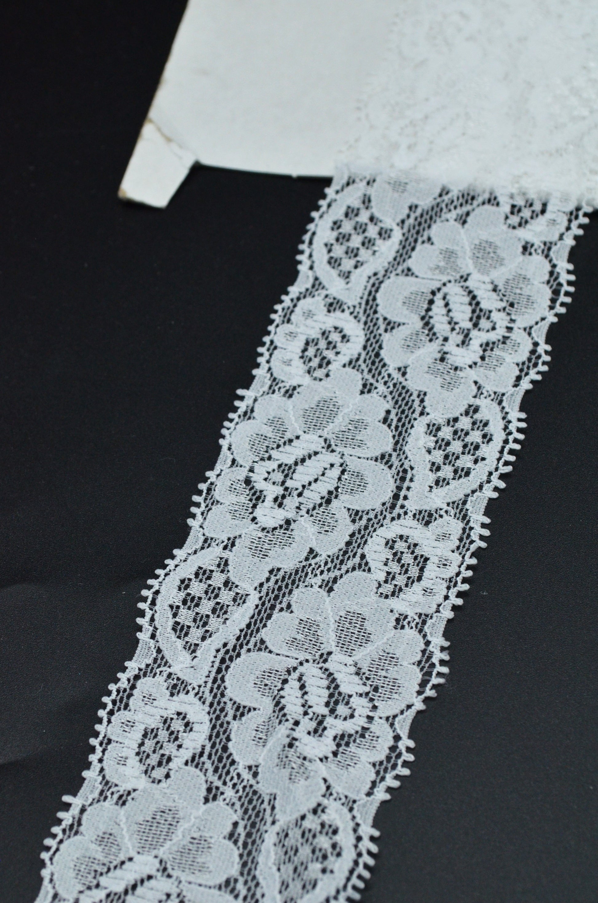 Dantela Elastica 5.50cm, Alb