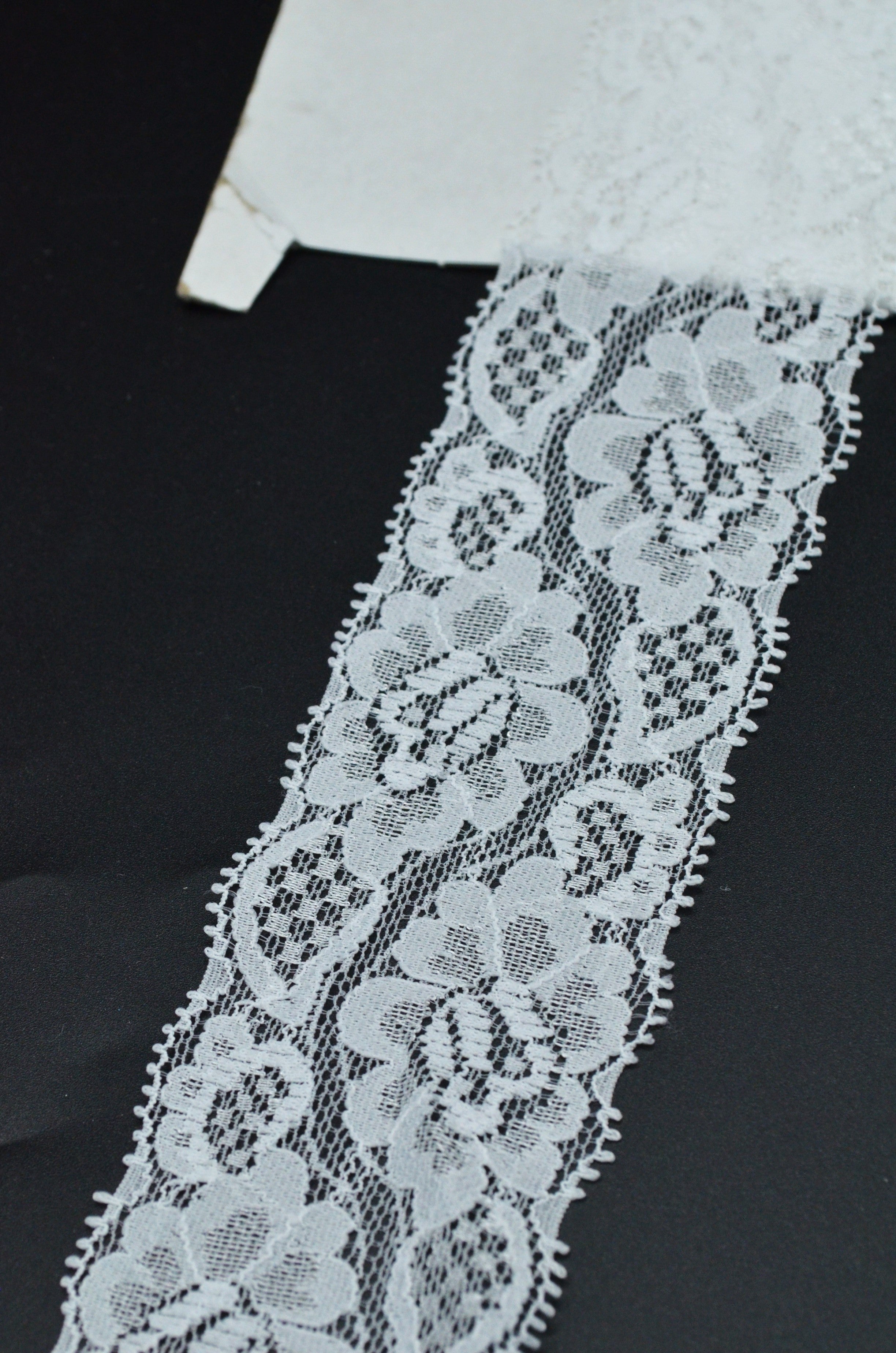 Dantela Elastica 5.50cm, Alb