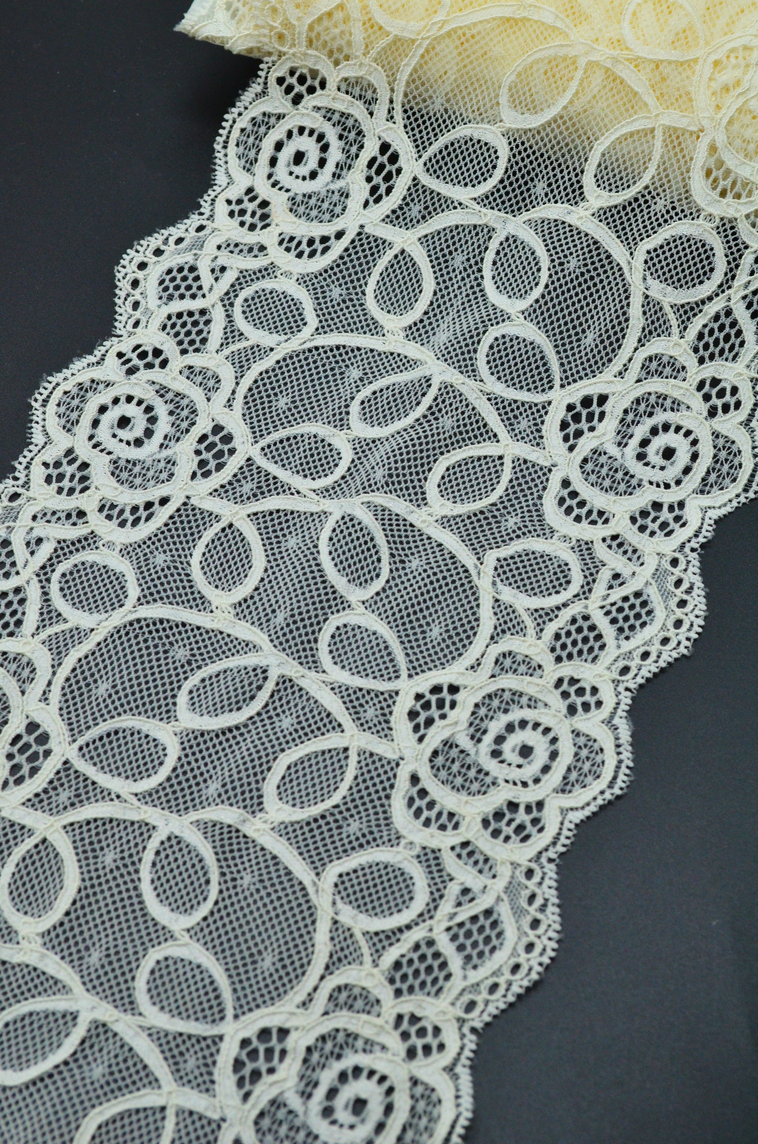 Dantela Elastica 16cm, Crem