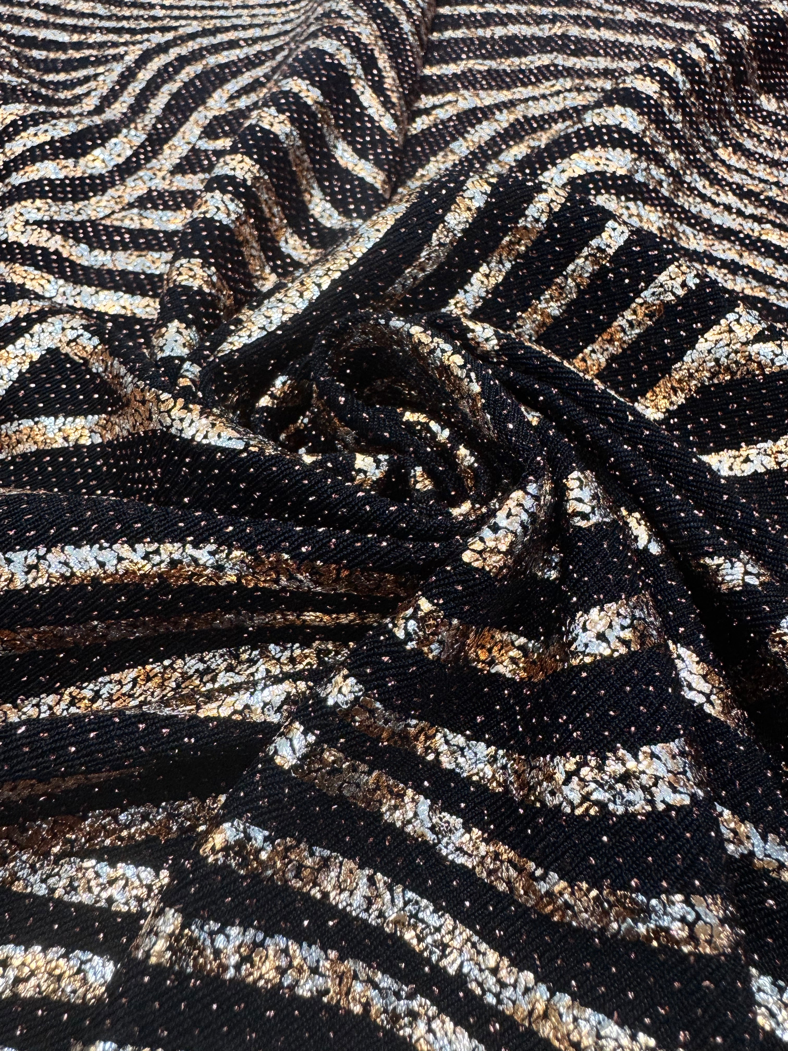 Lurex negru cu auriu