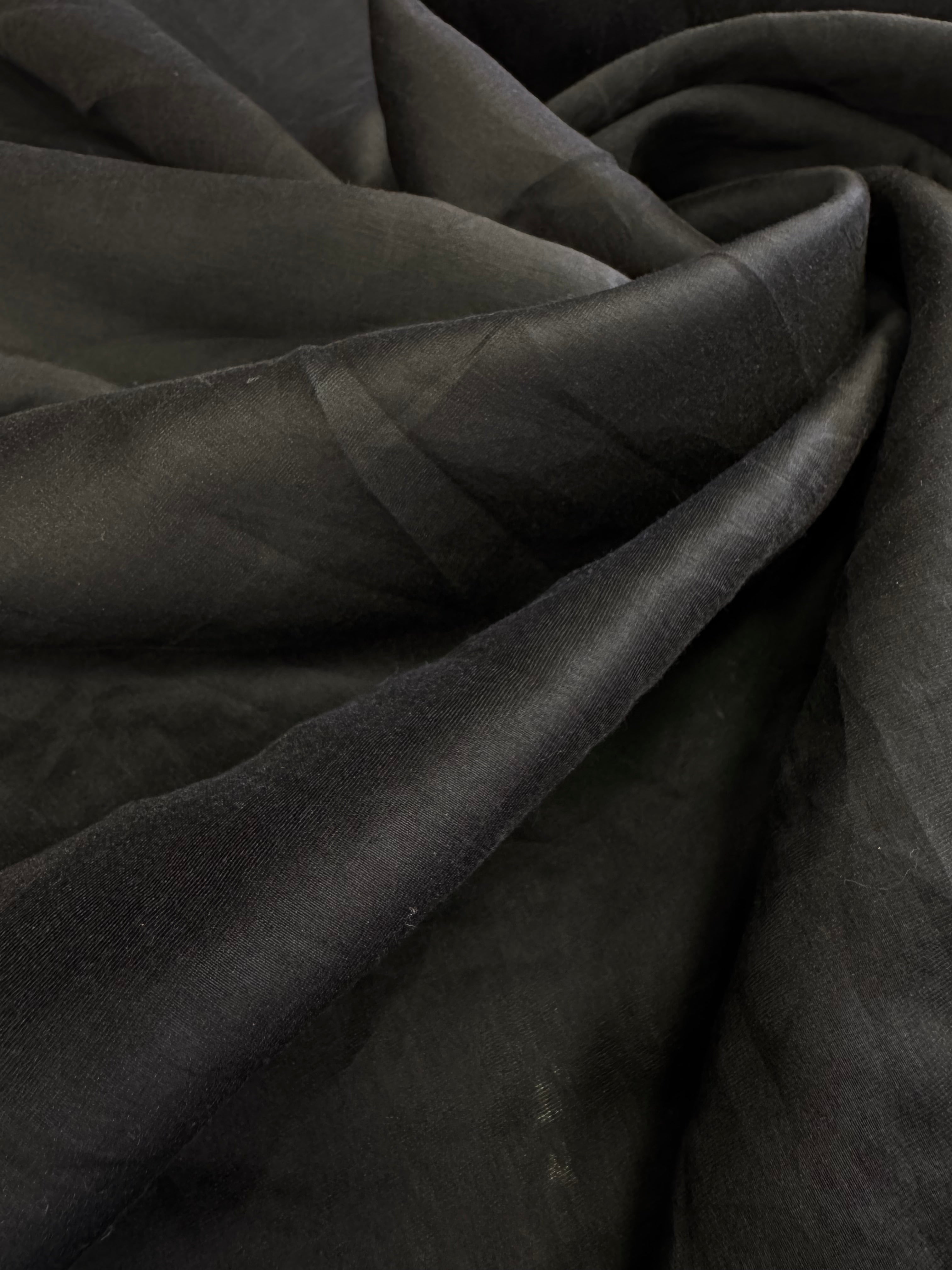 Batist De Bumbac Fin Satinat, Negru