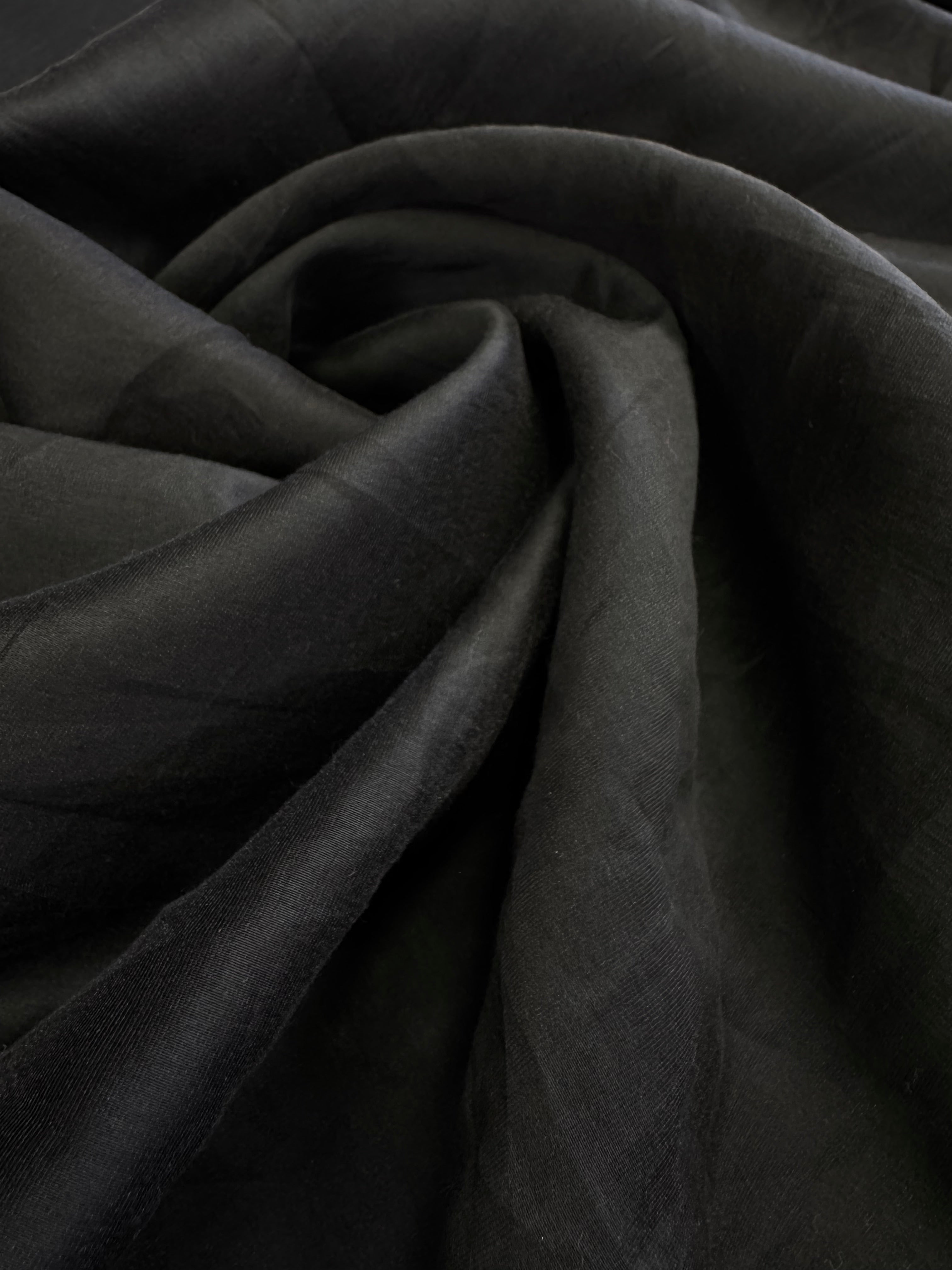 Batist De Bumbac Fin Satinat, Negru