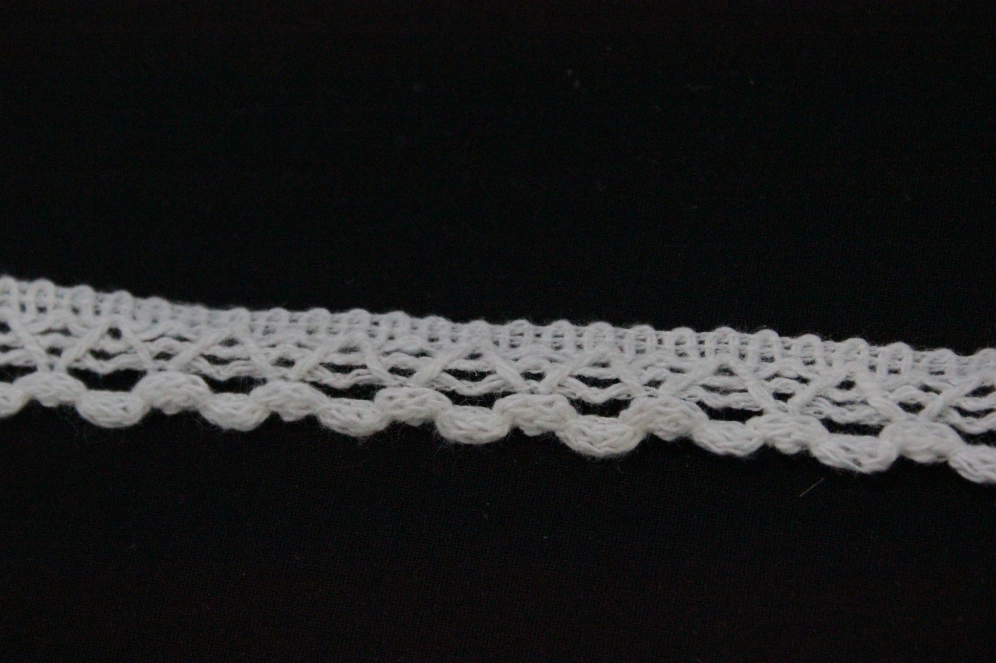 Dantela De Bumbac 13mm, Alb