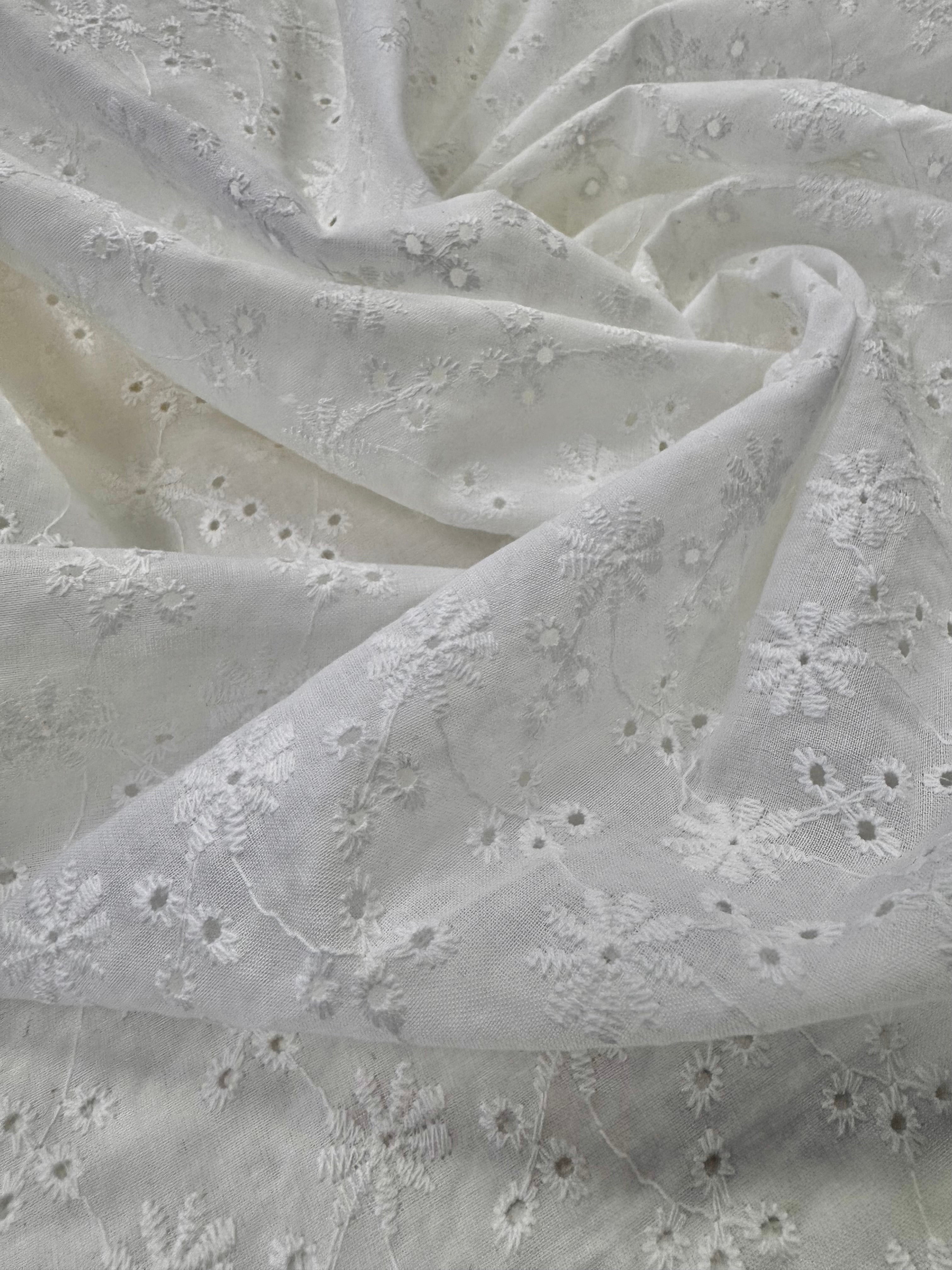 Bumbac Brodat Ivoire