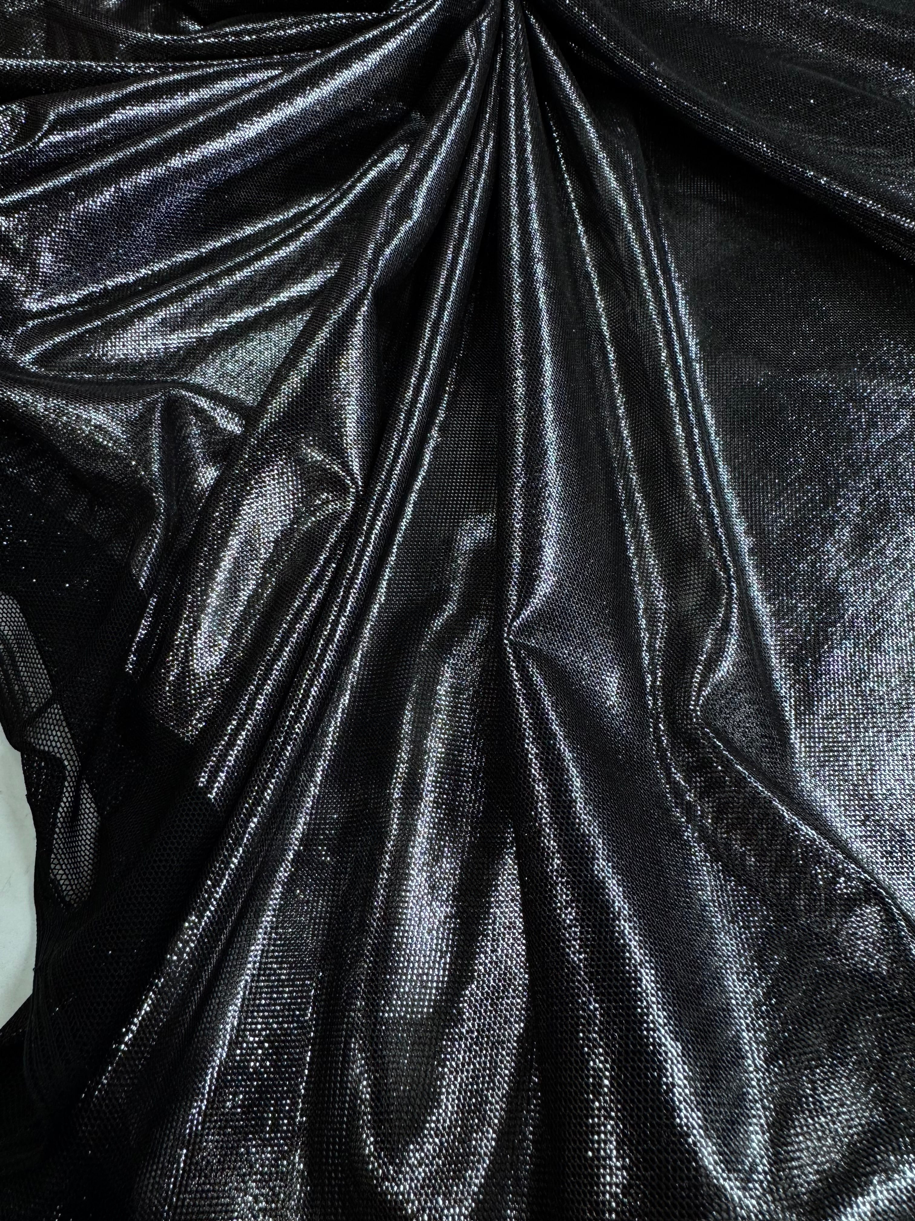 Tull Elastic Metalizat - Negru