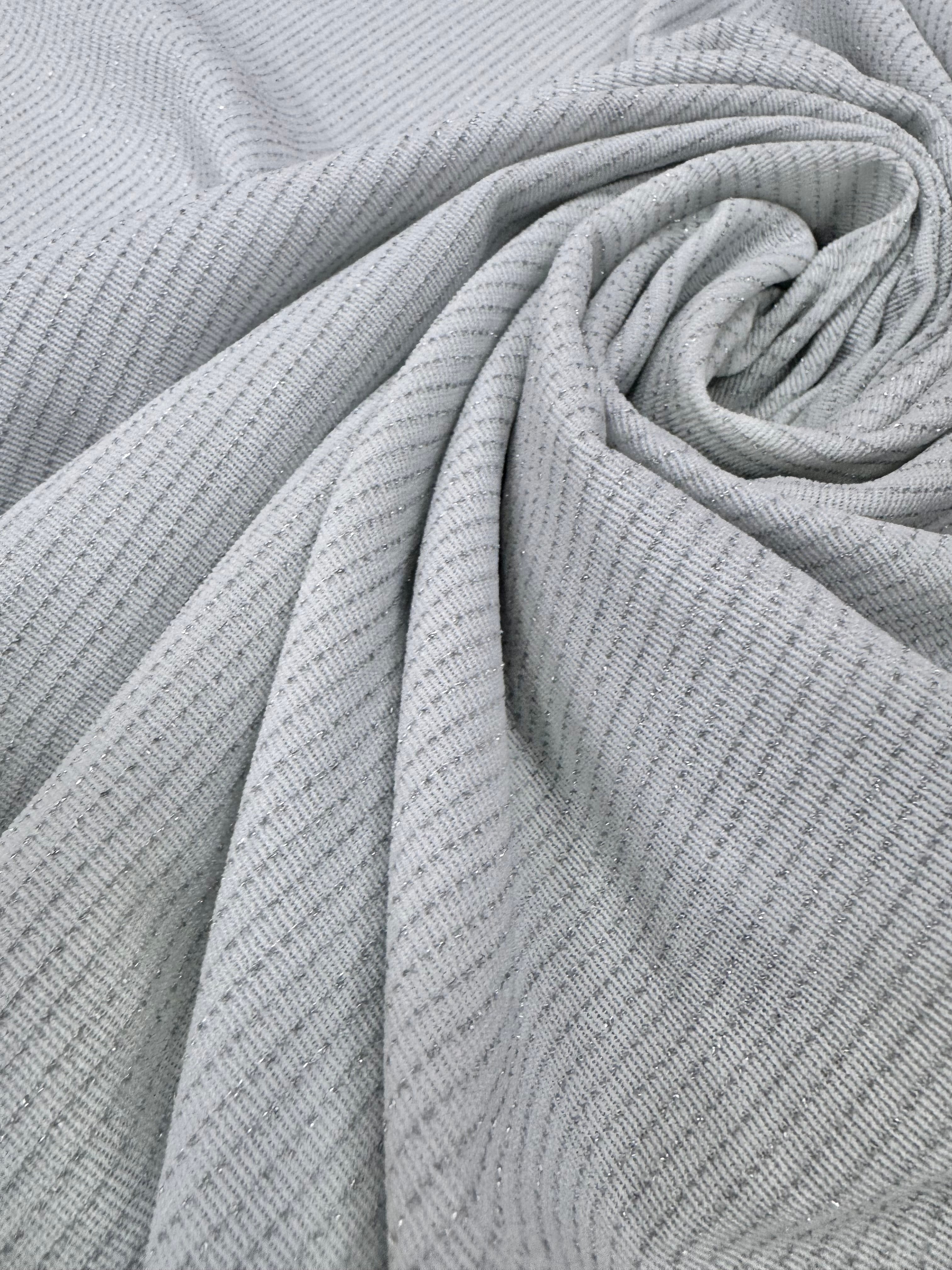 Lurex alb cu argintiu