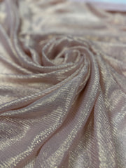 Voal Fin Creponat Metalizat Roz