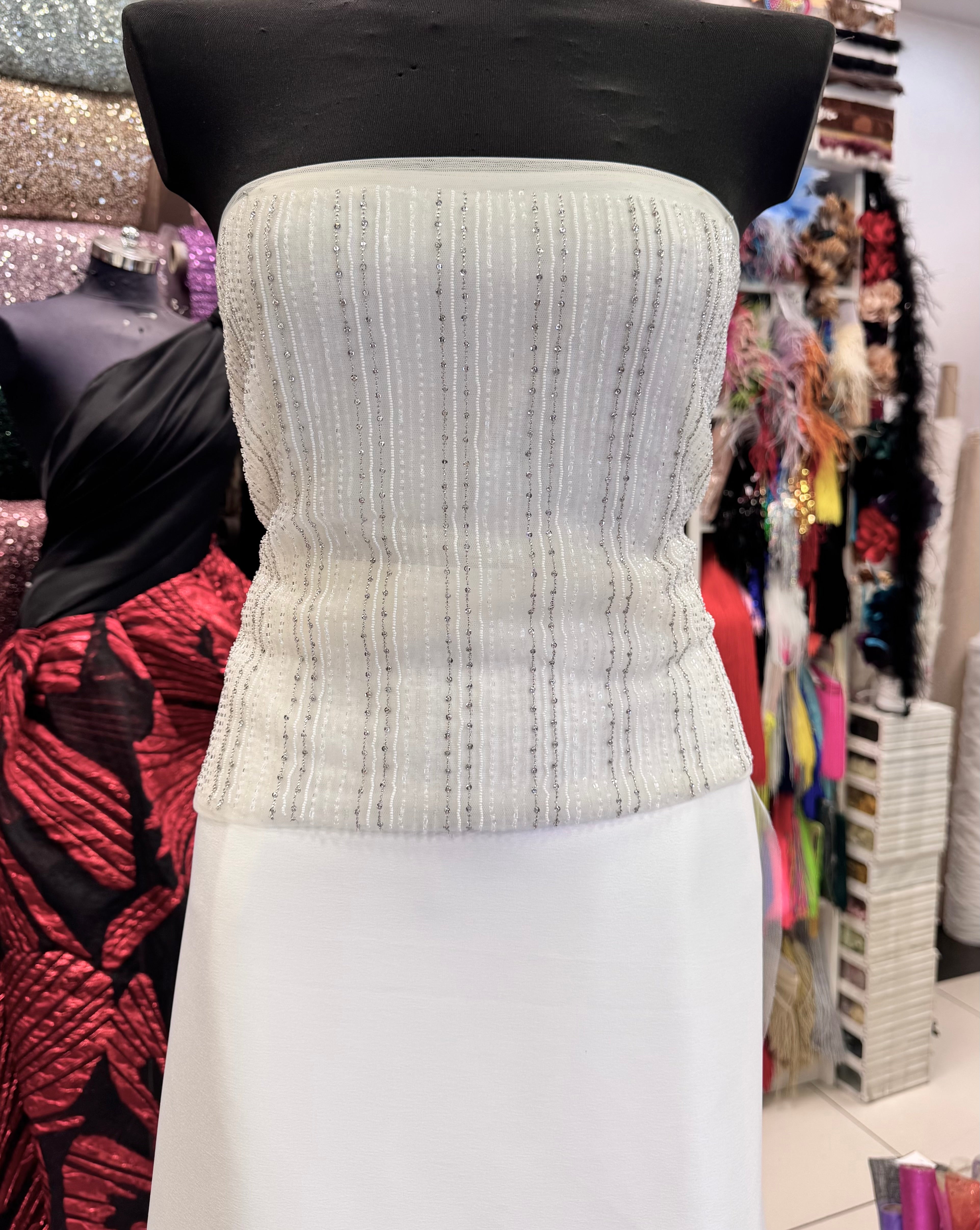 Cupon Broderie Pentru Mireasă Ivoire 32x100cm