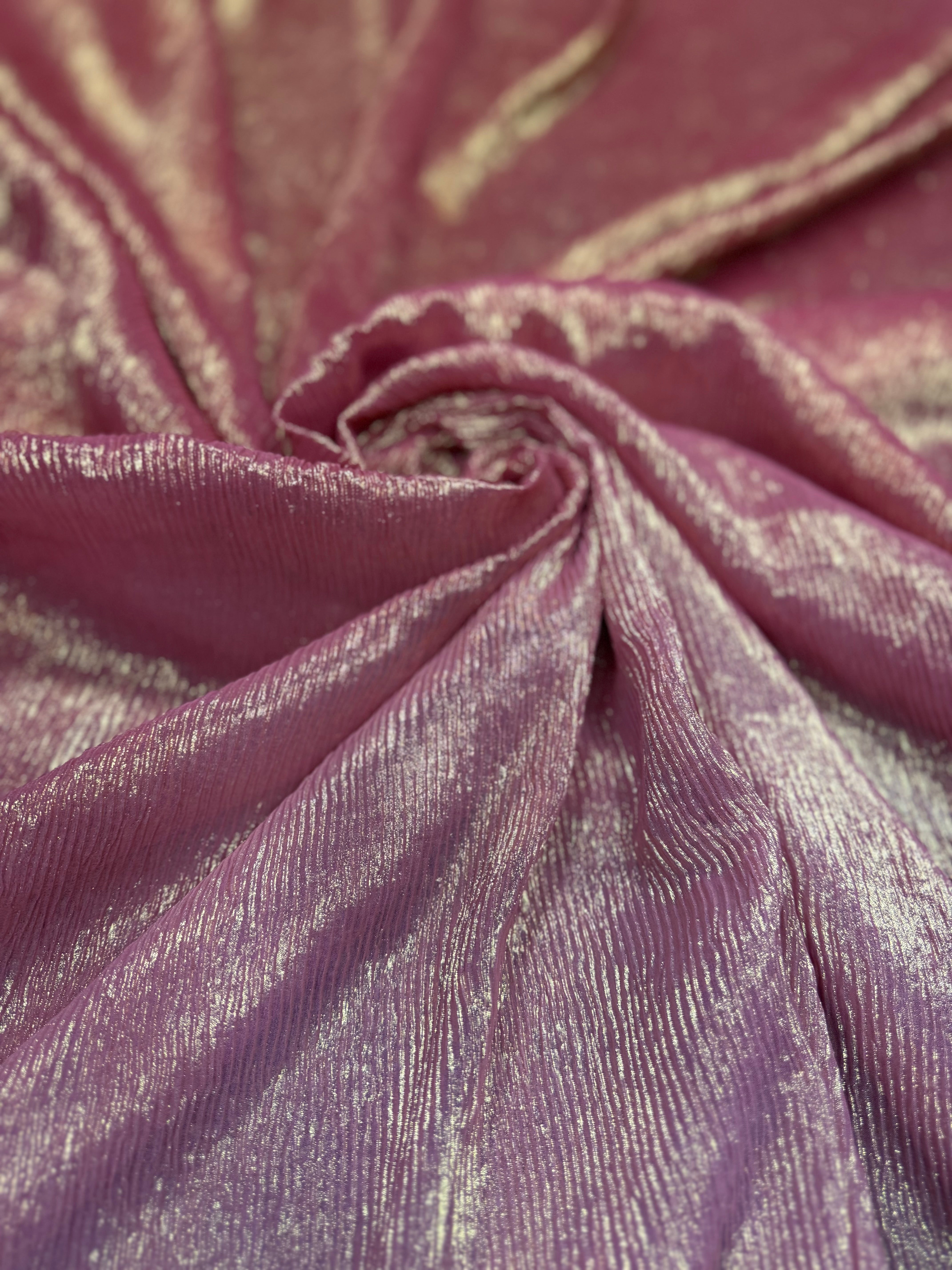 Voal Fin Creponat Metalizat In Degrade