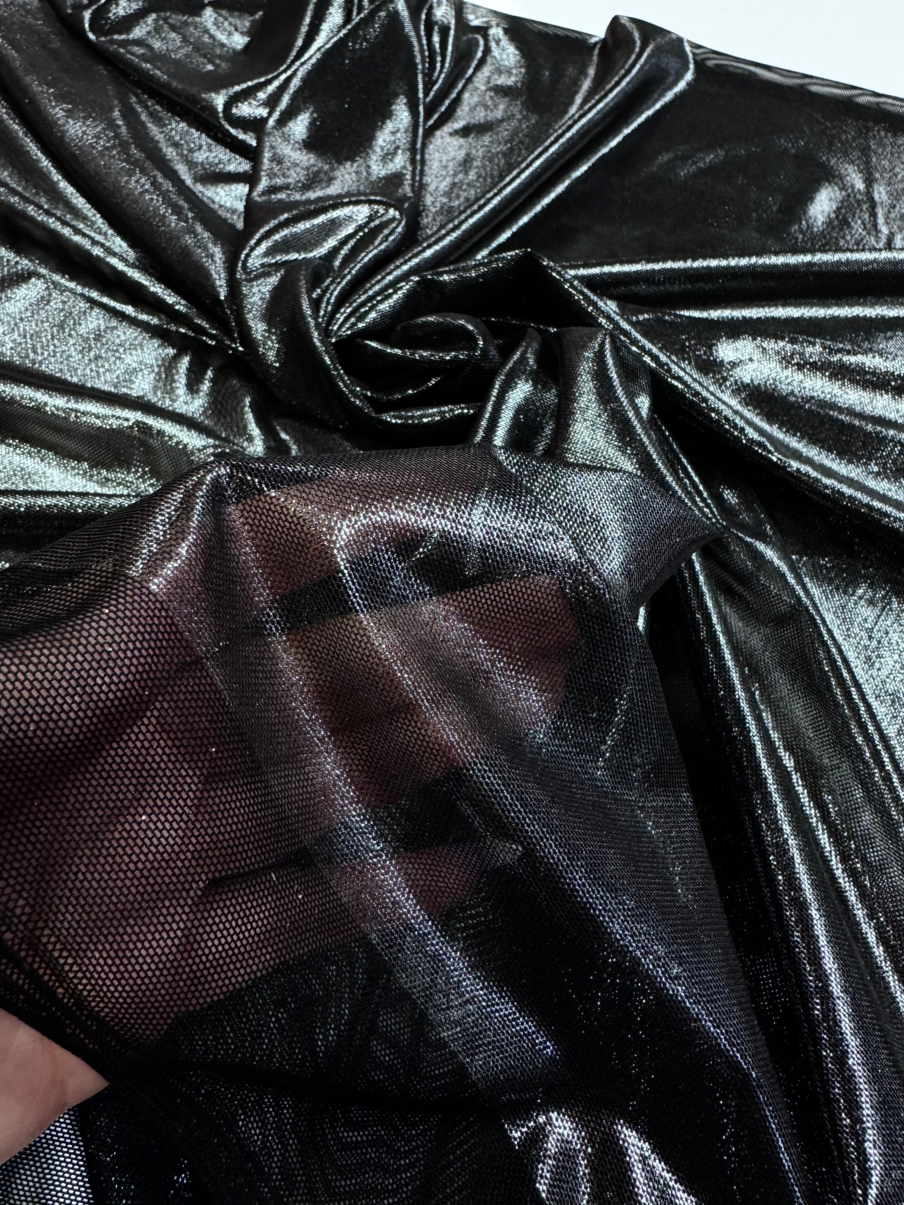 Tull Elastic Metalizat - Negru