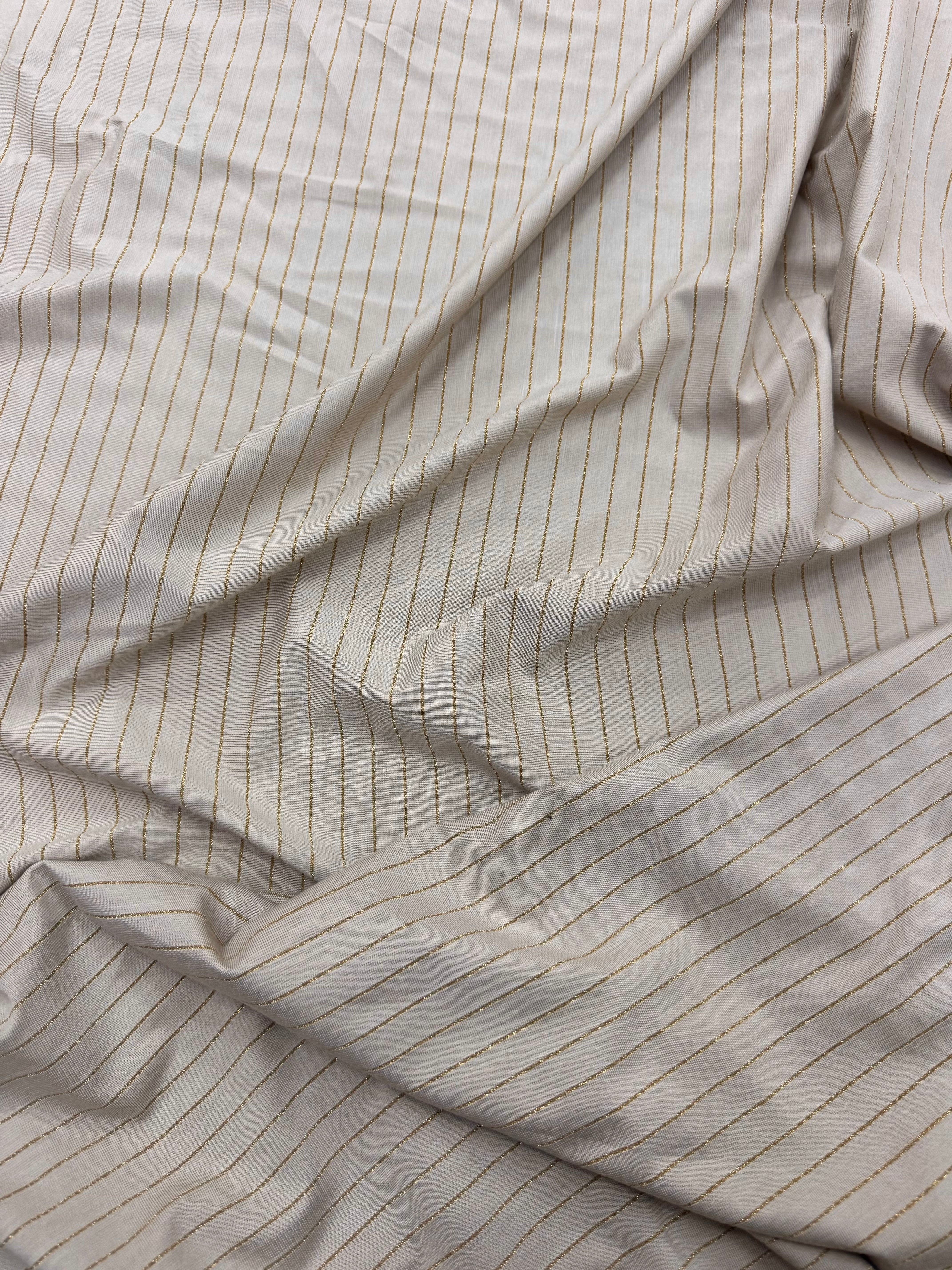 Jerse De Vascoza Bej Cu Fir Lurex Auriu