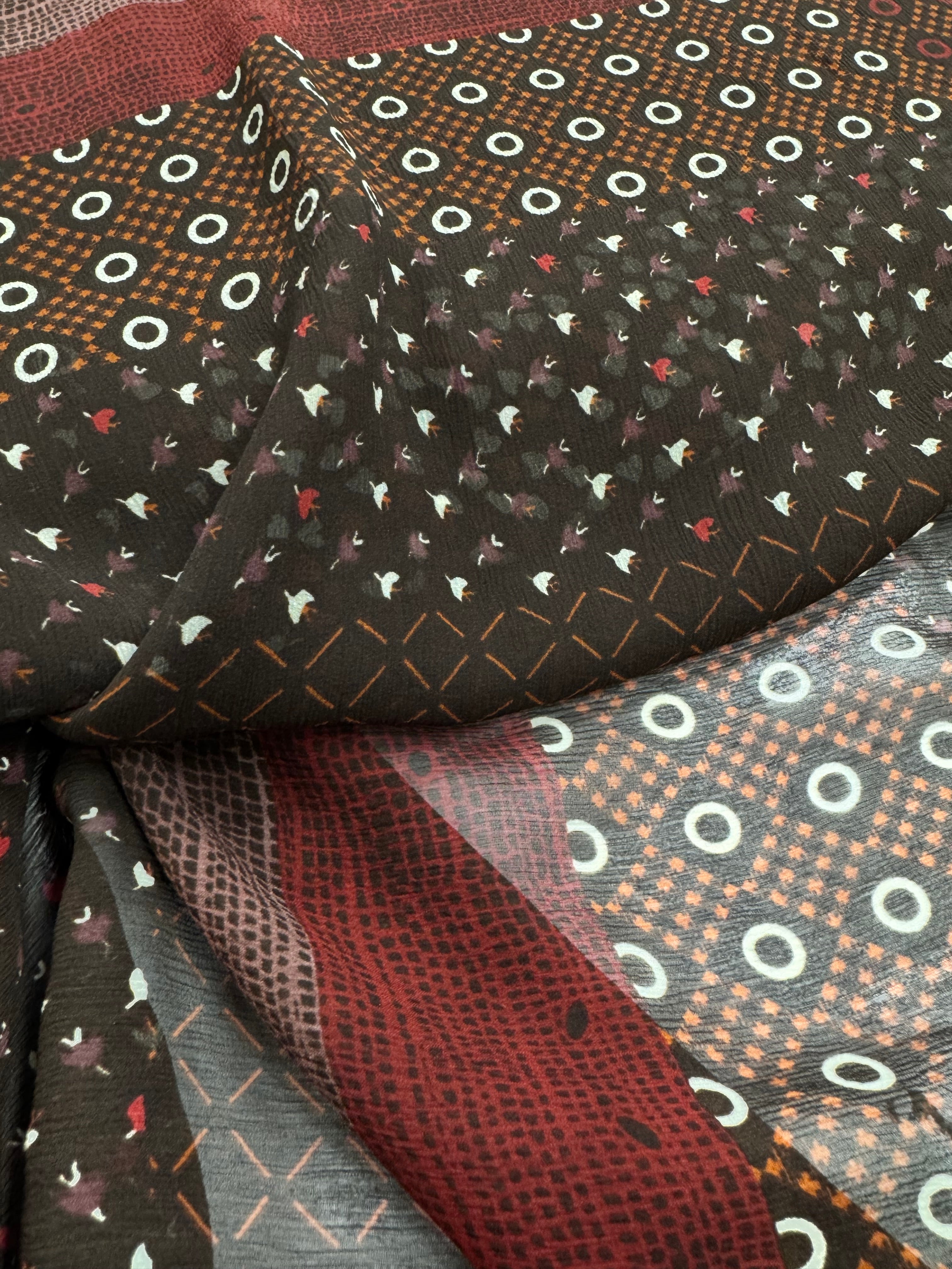 Voal Imprimat De Matase Naturala Cu Elastan