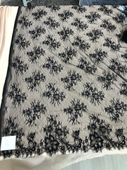 Dantela Tip Chantilly 300 x 150m, Negru