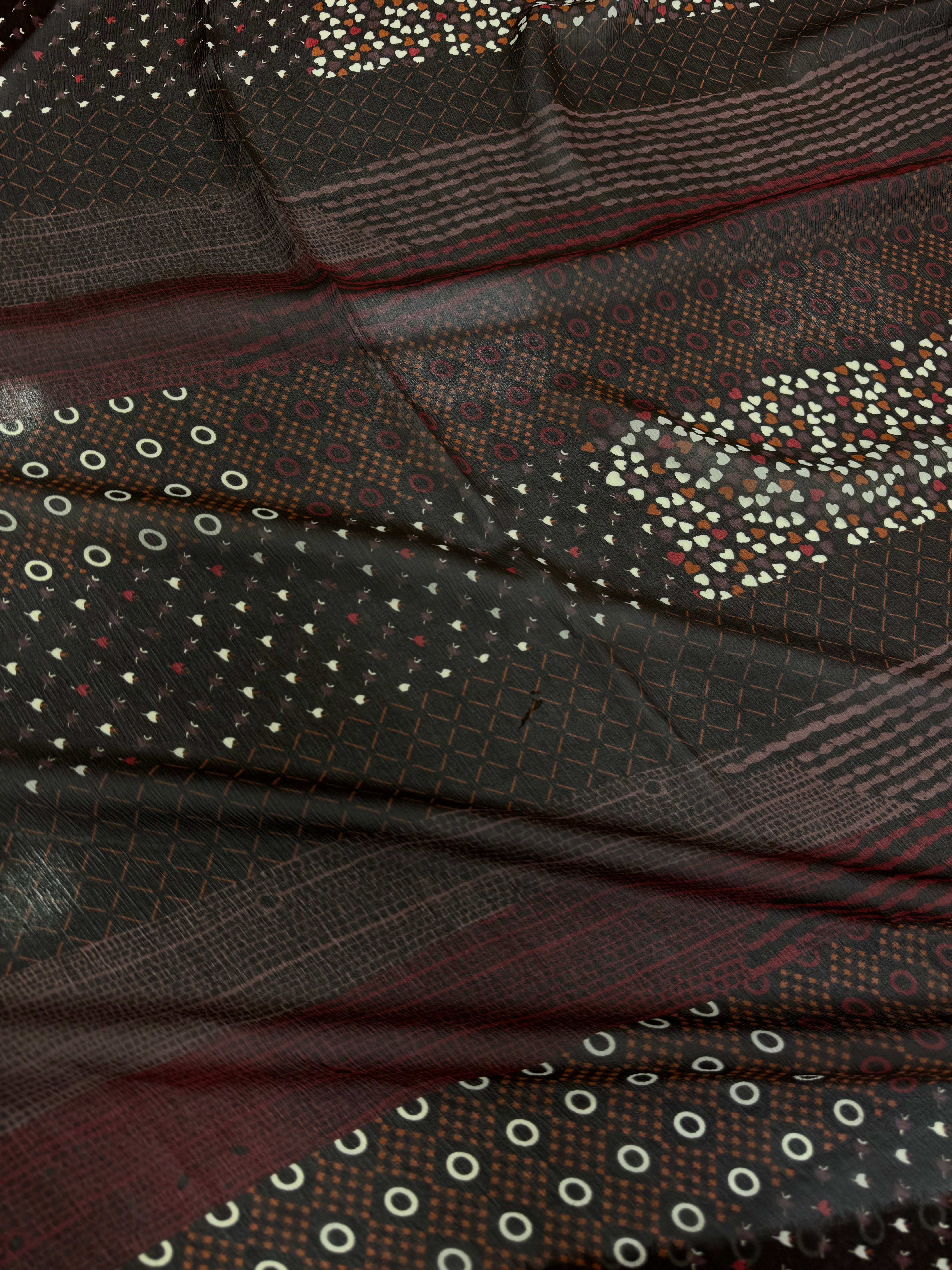 Voal Imprimat De Matase Naturala Cu Elastan