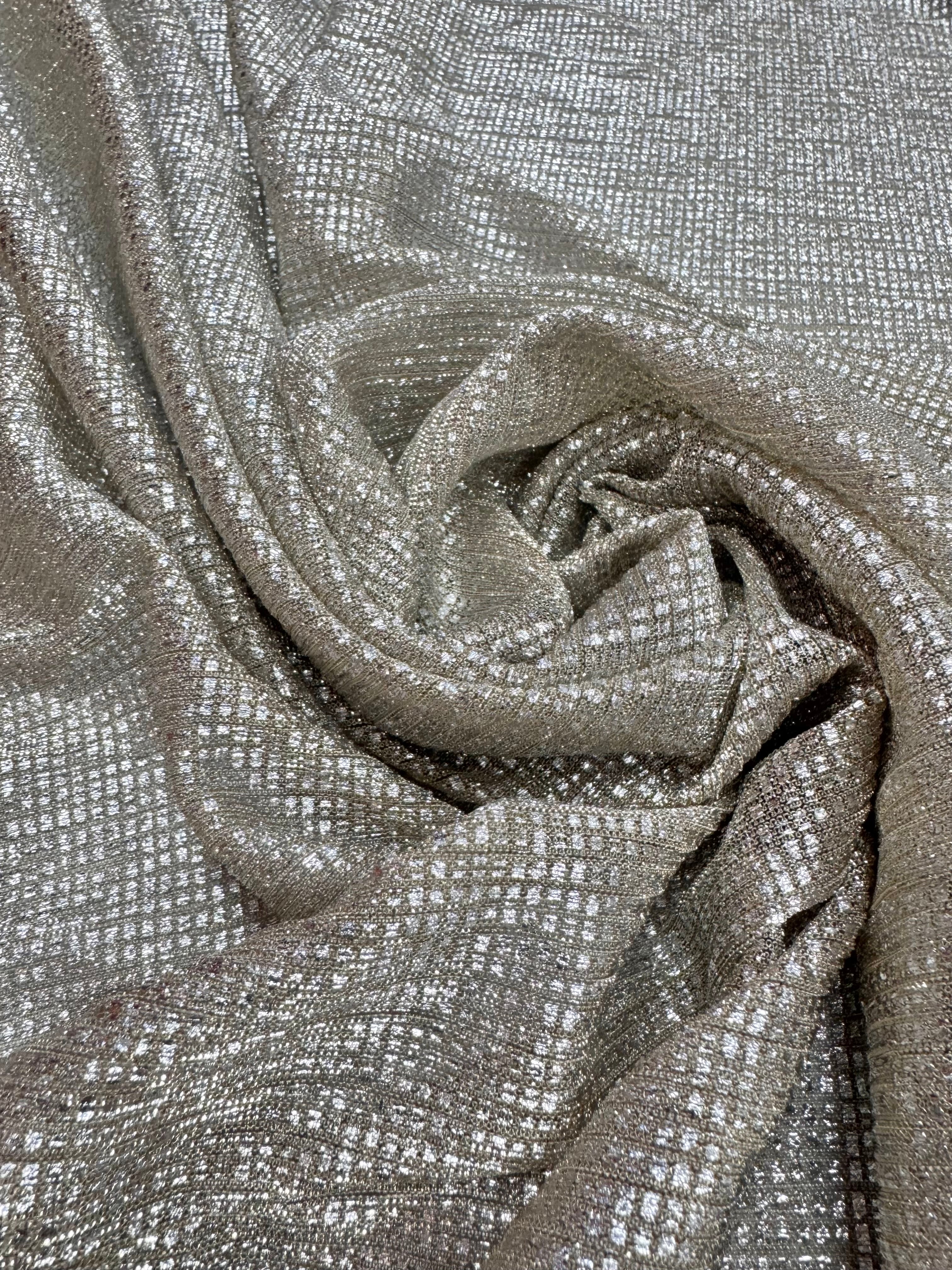 Lurex Crem Cu Argintiu