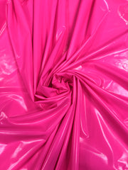 Țesătură latex imitație de piele lăcuită cu elastan - Roz Neon