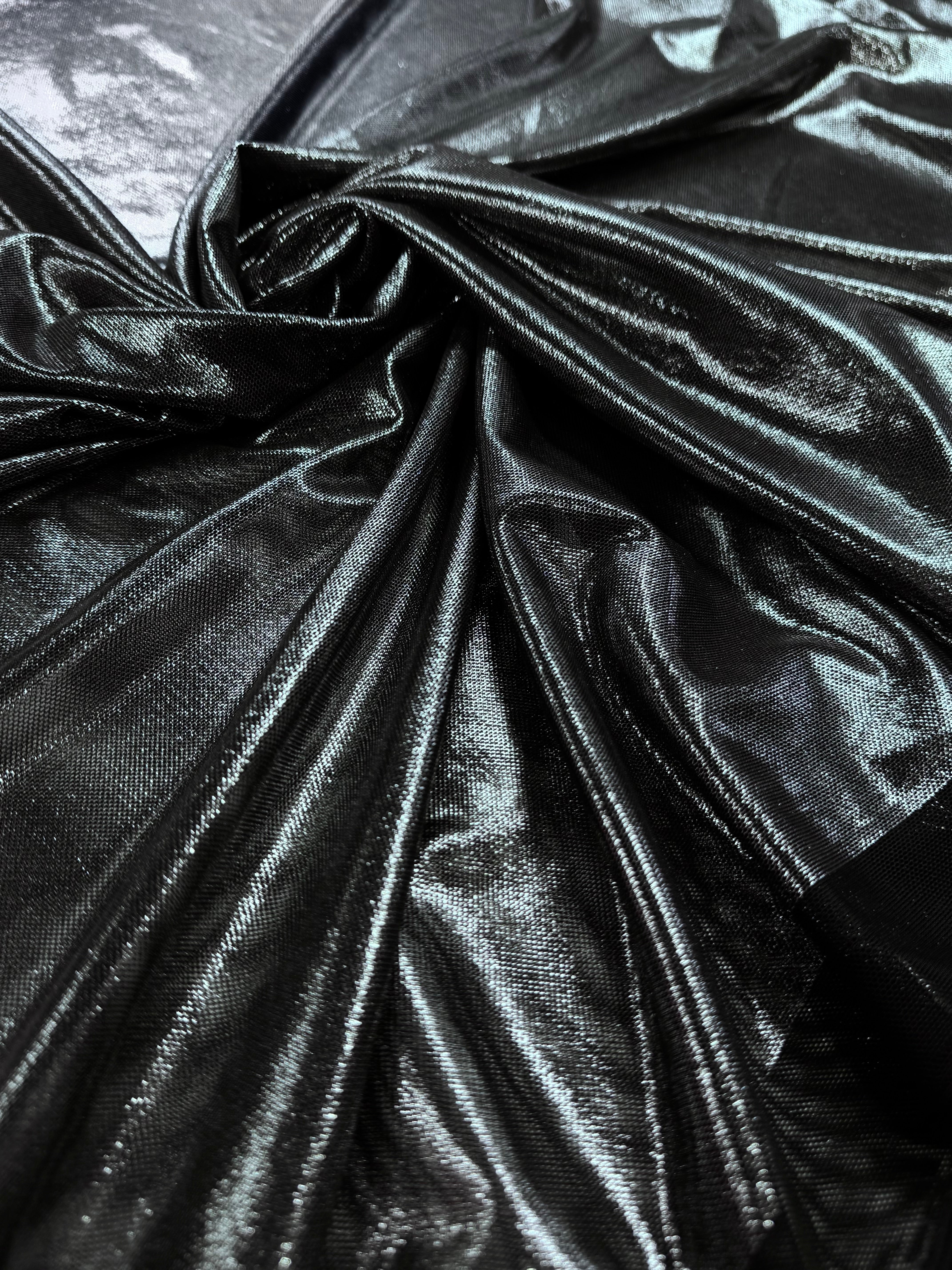 Tull Elastic Metalizat - Negru