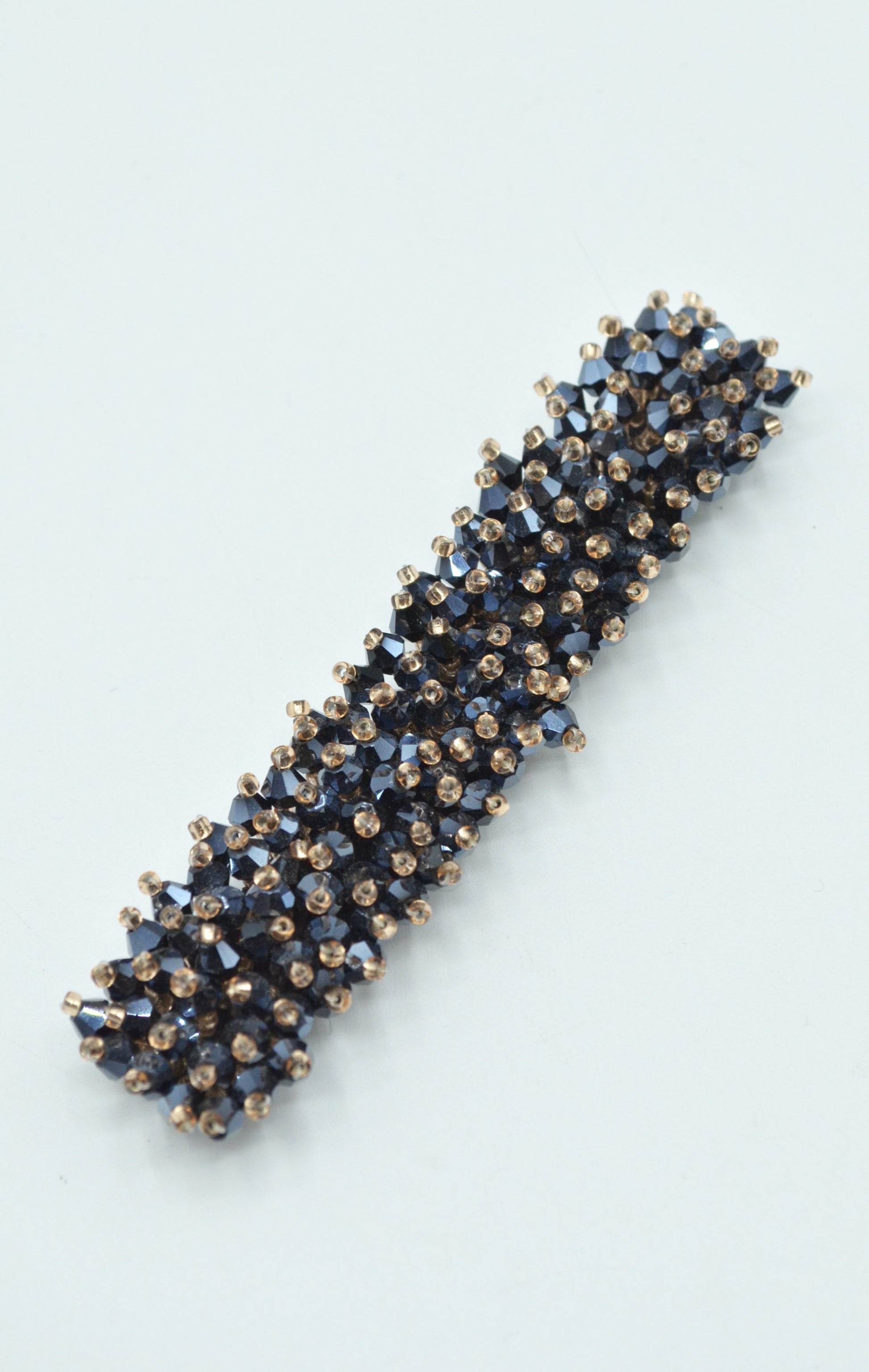 Aplicatie Cu Margele, 90x20mm, Bleumarin