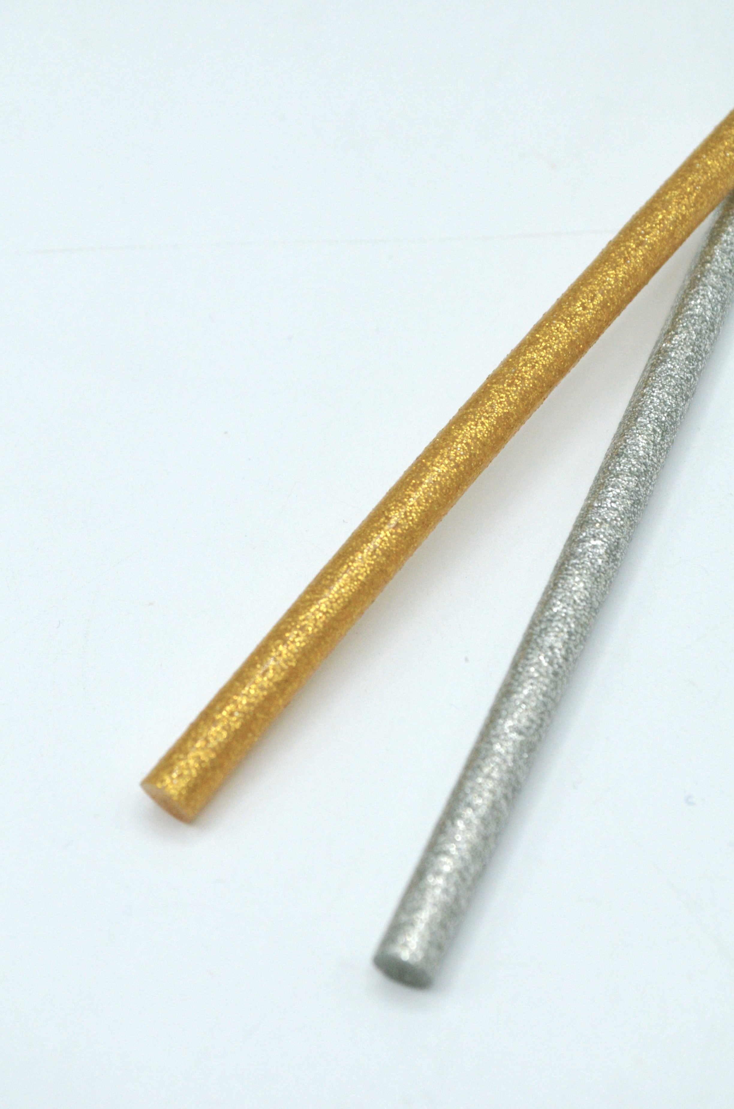 Baton Silicon Cu Sclipici, 7mm x 200mm, Auriu/Argintiu