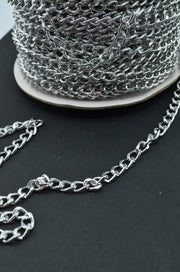 Lant Decorativ, 8x6mm, Argintiu