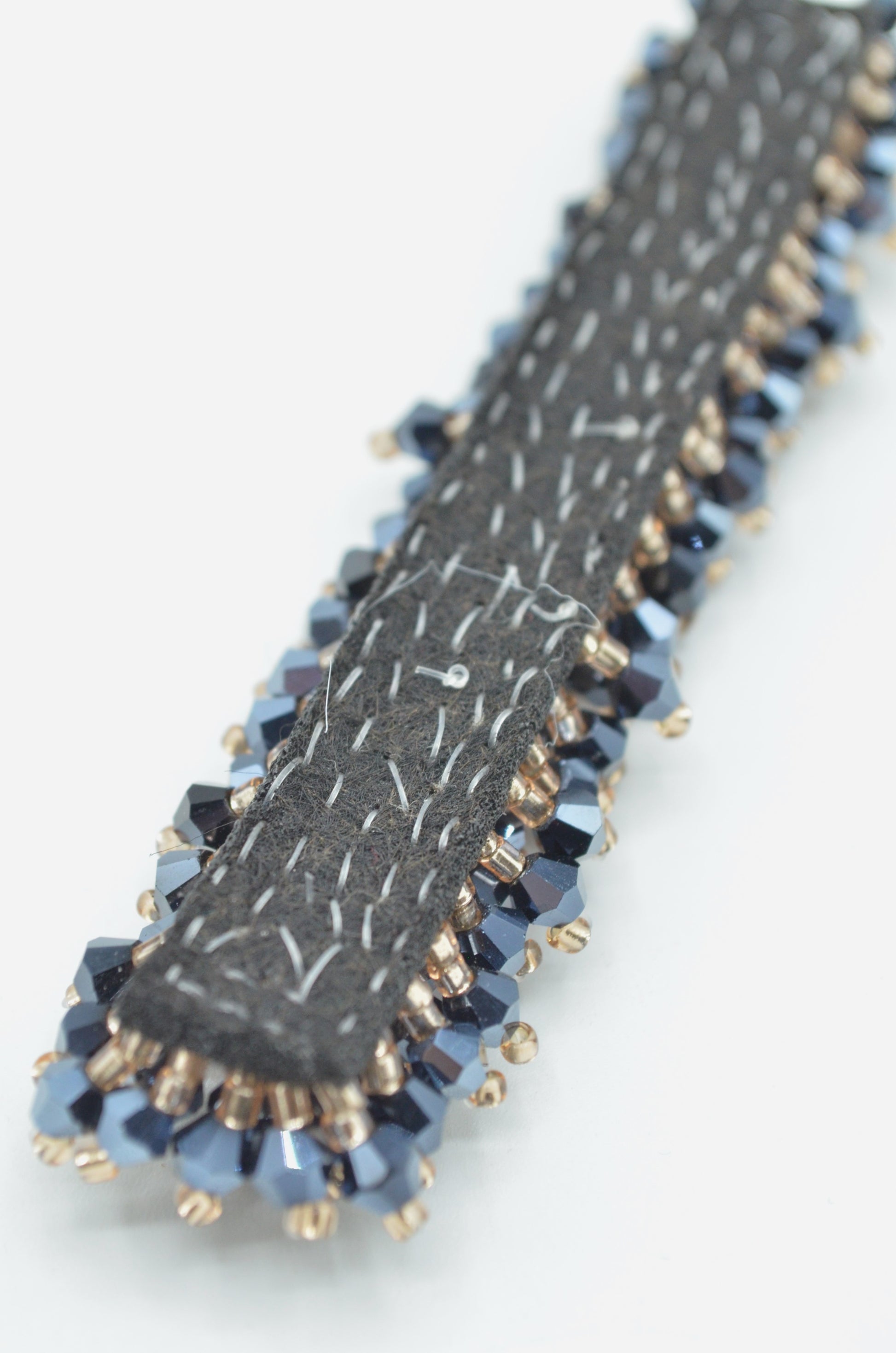 Aplicatie Cu Margele, 90x20mm, Bleumarin