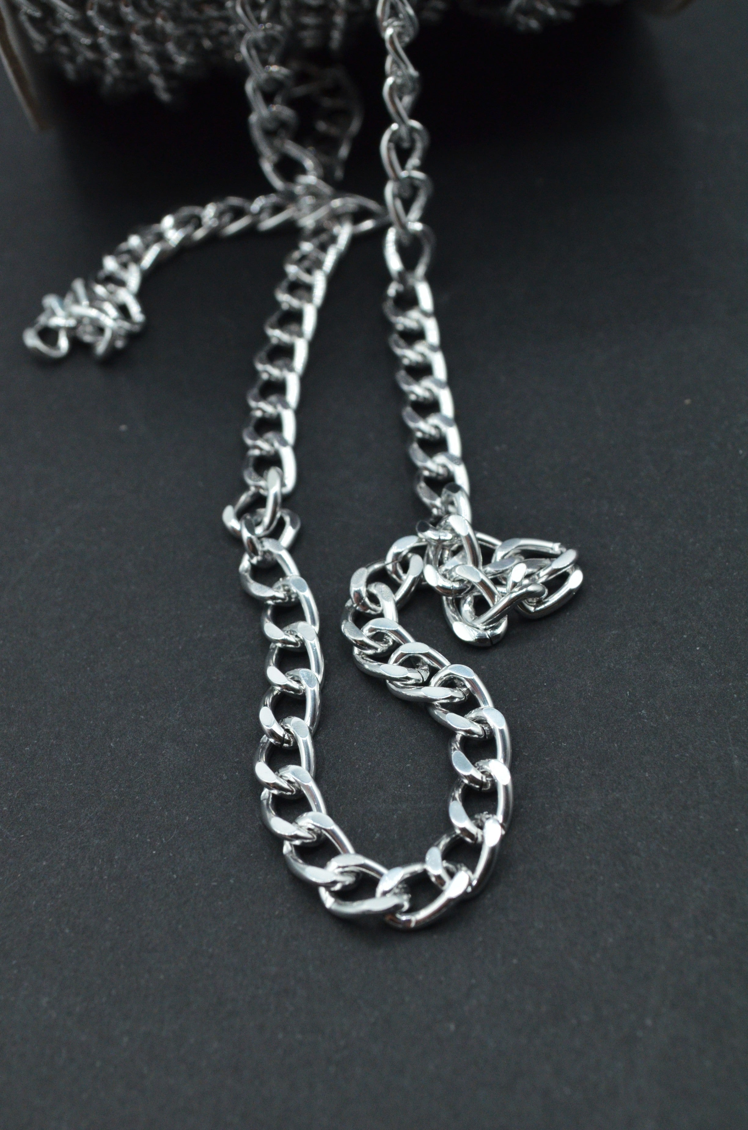 Lant Decorativ, 8x6mm, Argintiu