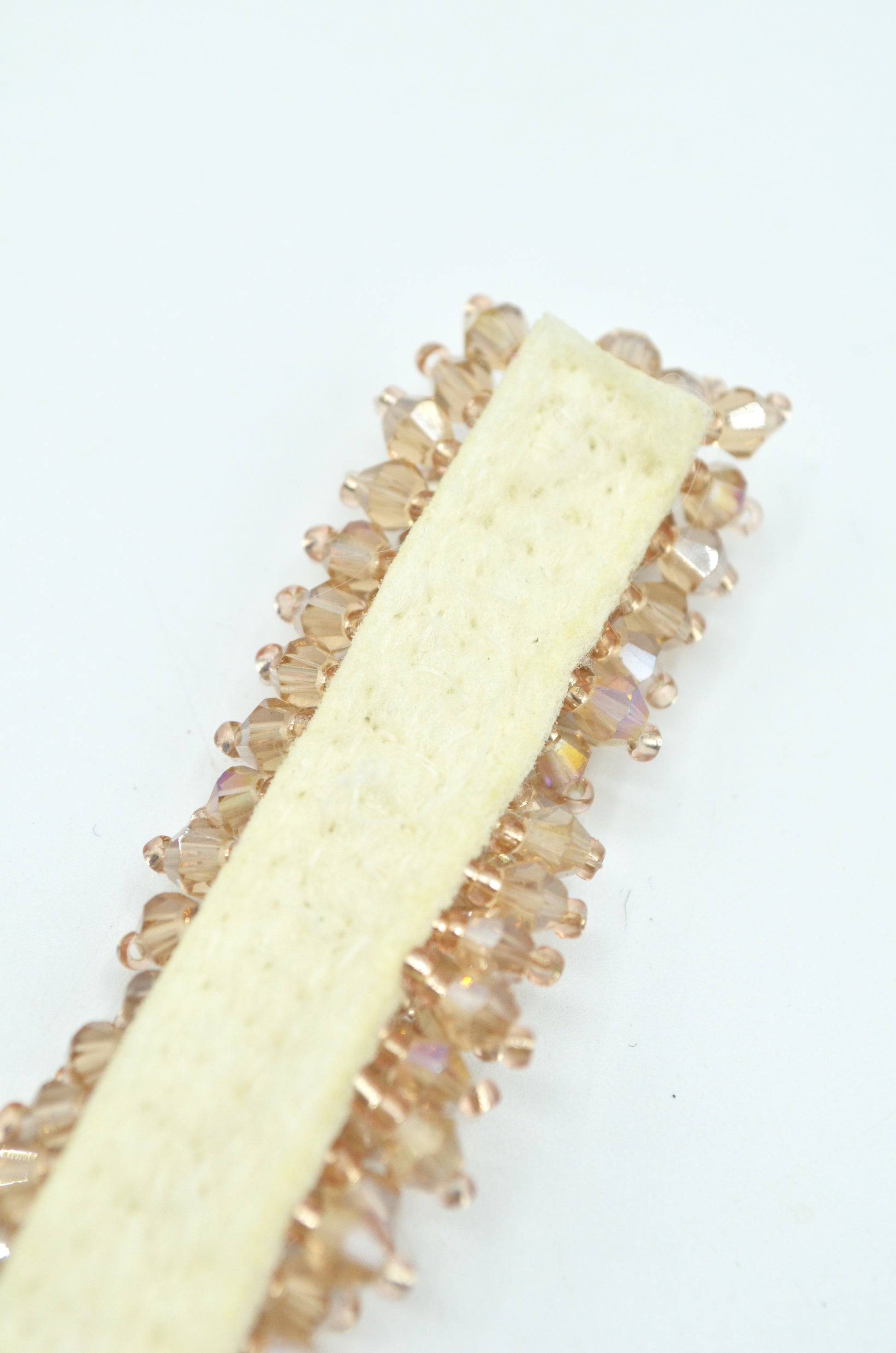 Aplicatie Cu Margele, 90x20mm, Bej