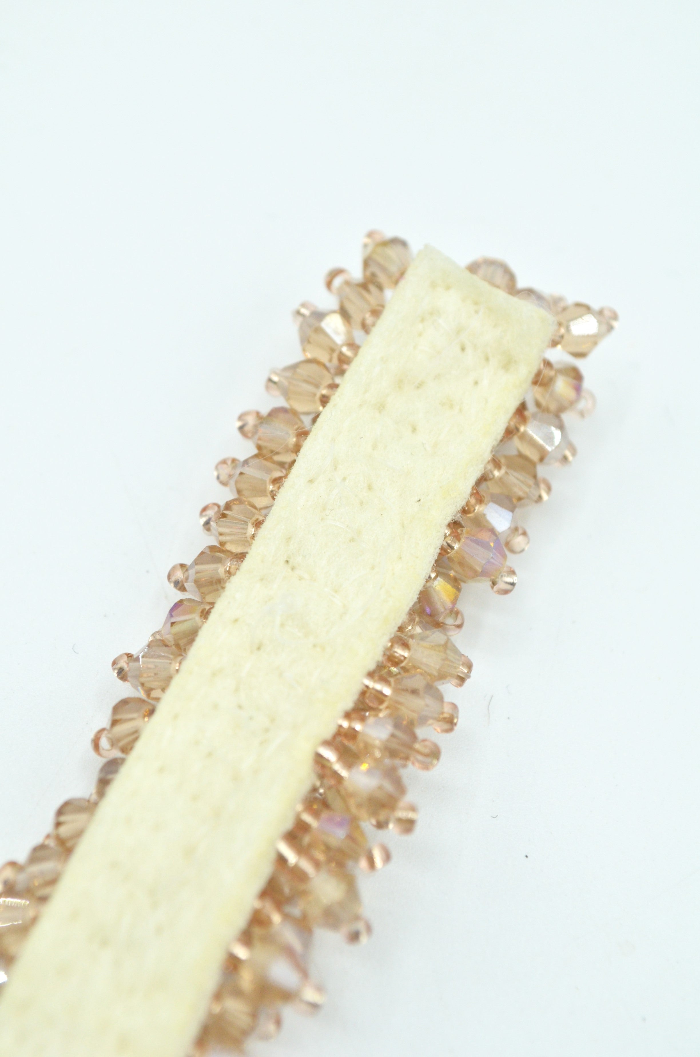 Aplicatie Cu Margele, 90x20mm, Bej