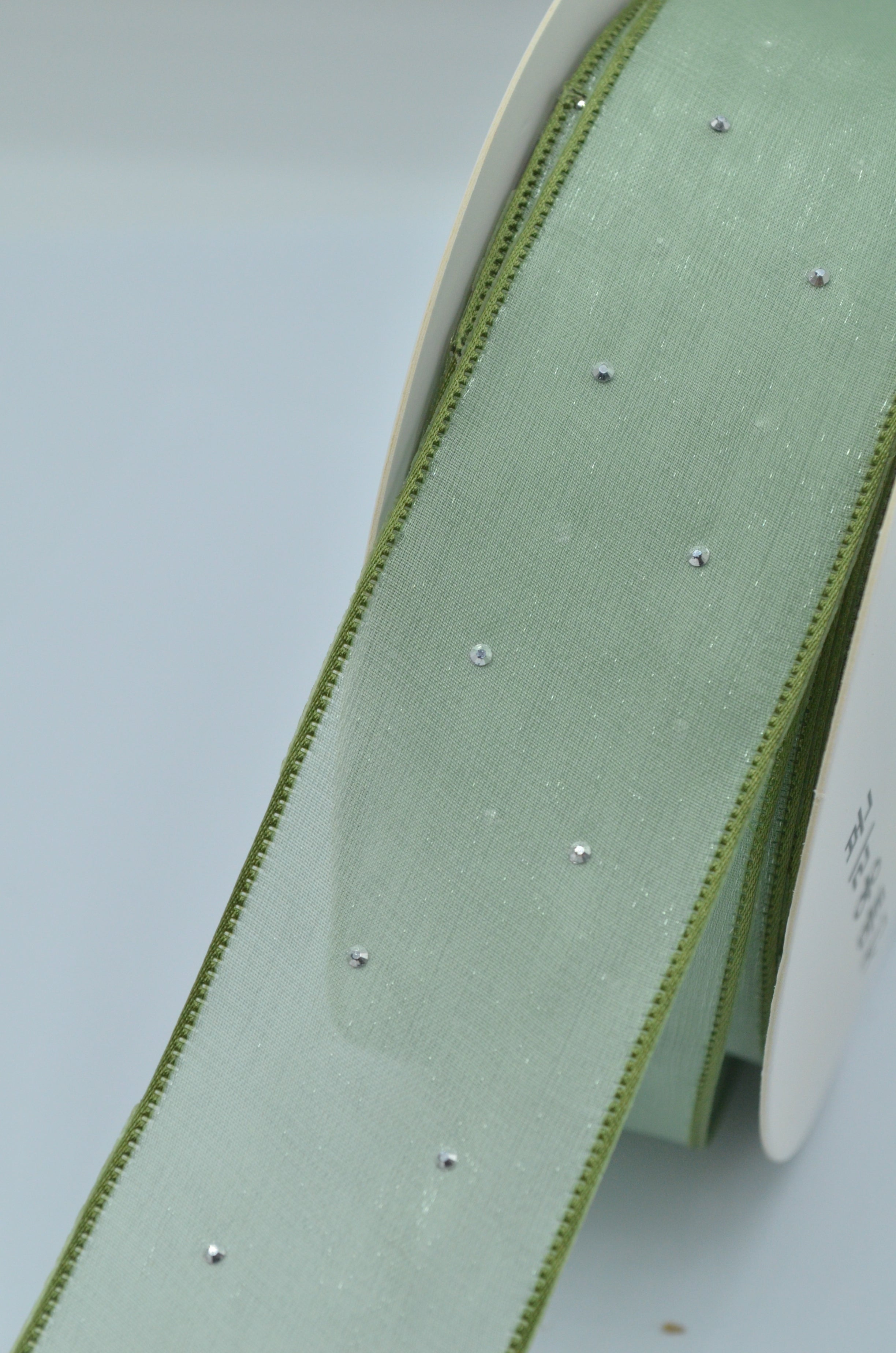 Panglica Organza Cu Strasuri 4cm, Verde