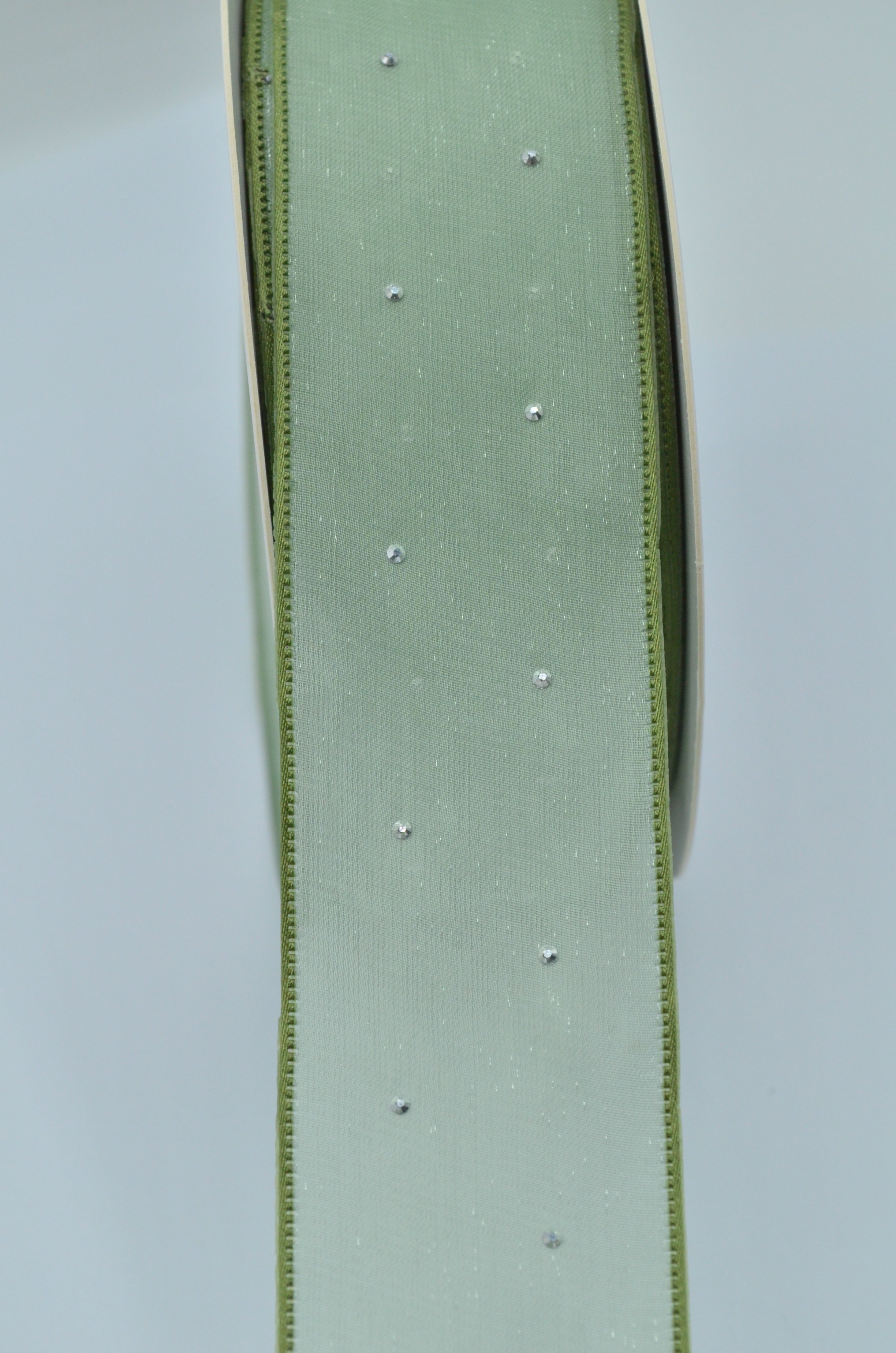 Panglica Organza Cu Strasuri 4cm, Verde