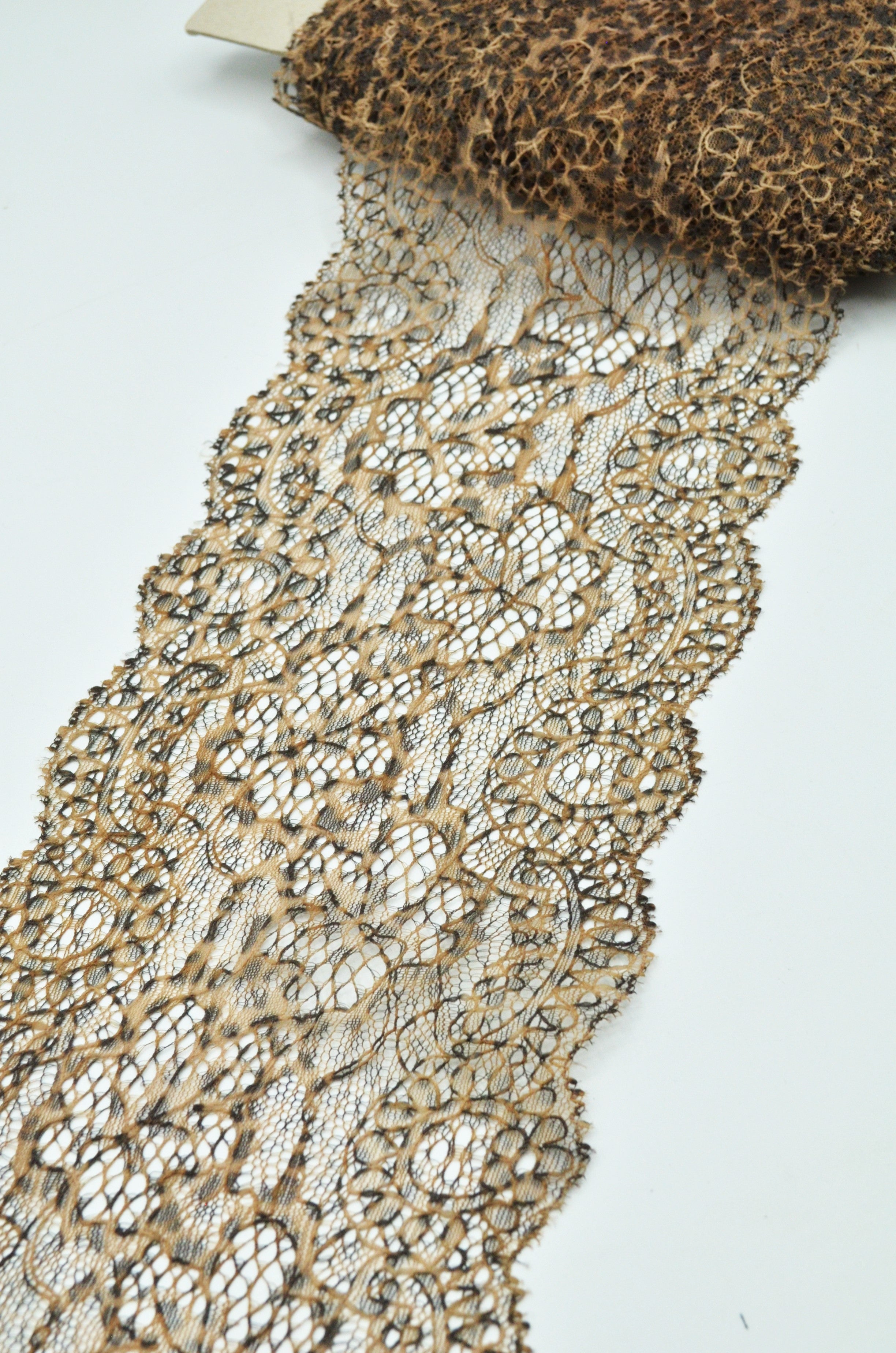 Dantela Fina Animal Print, 14cm, Maro