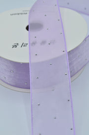 Panglica Organza Cu Strasuri 4cm, Lila