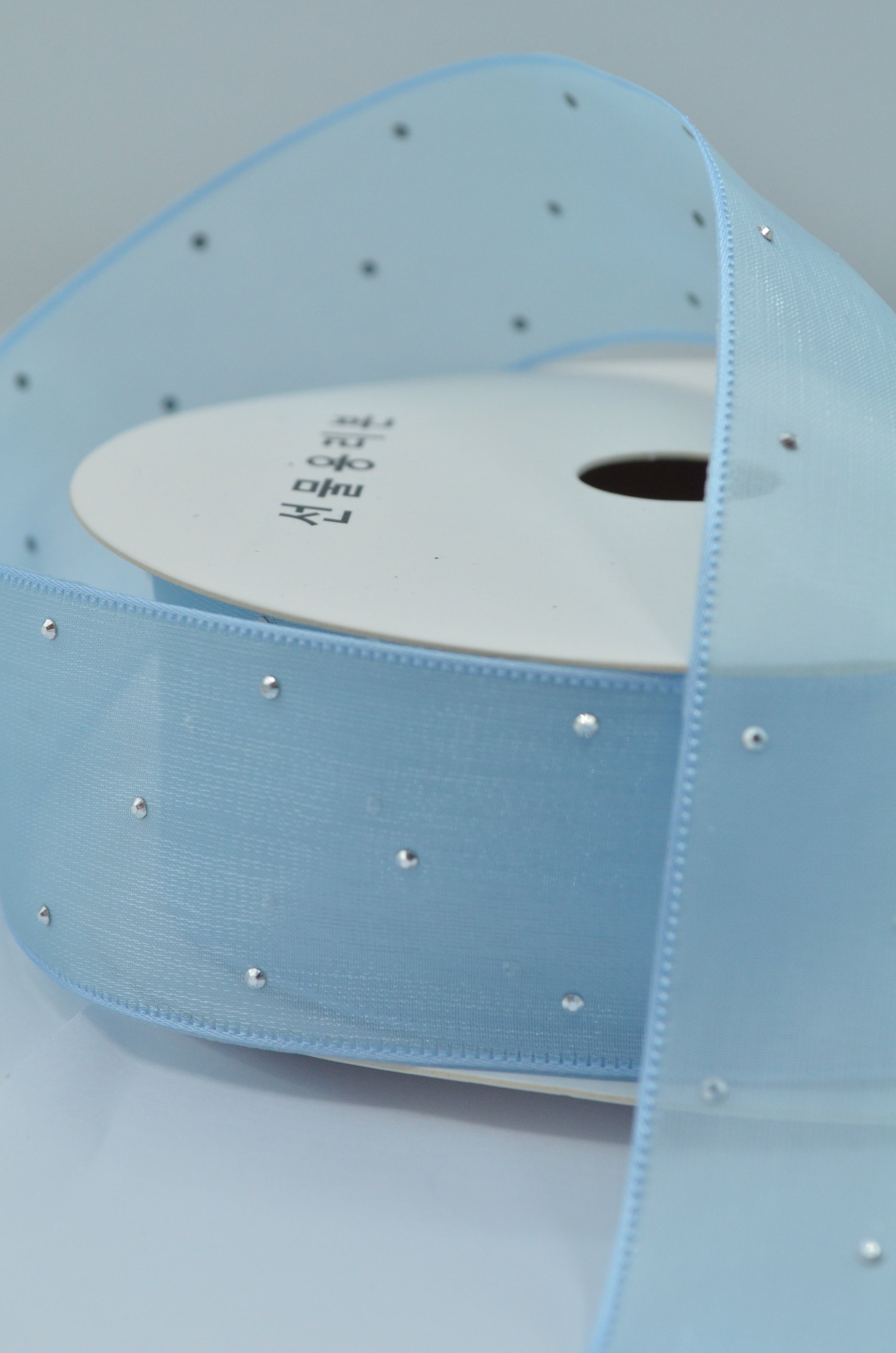 Panglica Organza Cu Strasuri 4cm, Bleu