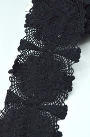 Dantela De Bumbac, 11cm, Negru
