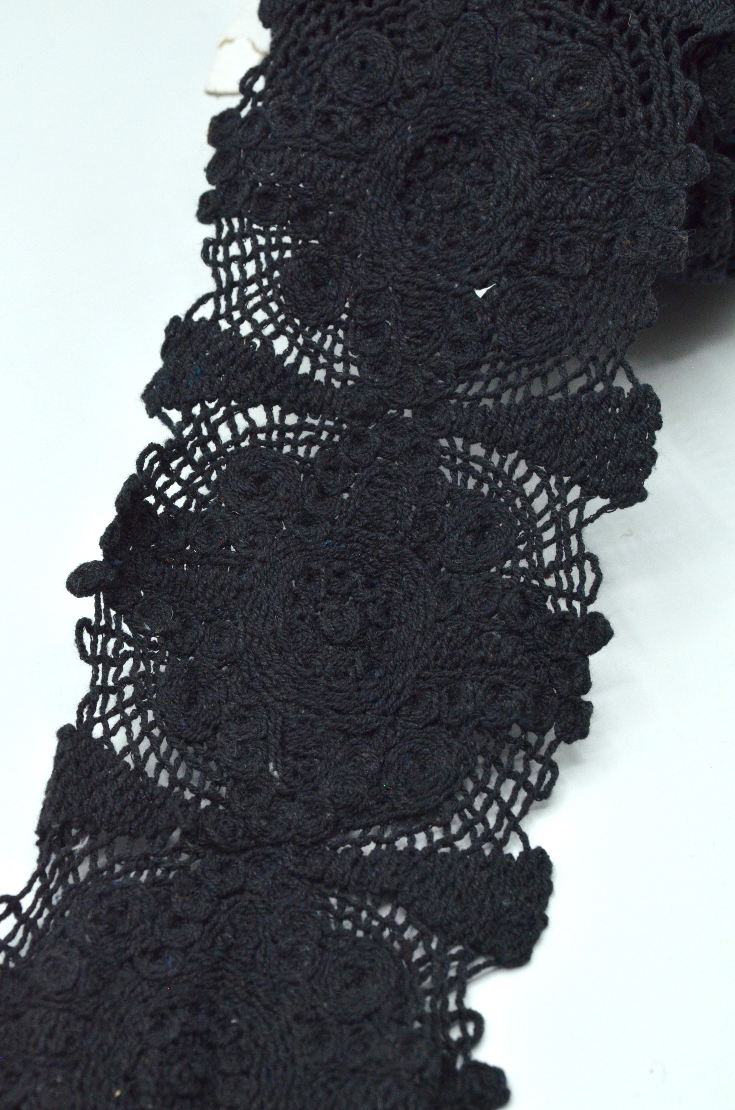 Dantela De Bumbac, 11cm, Negru